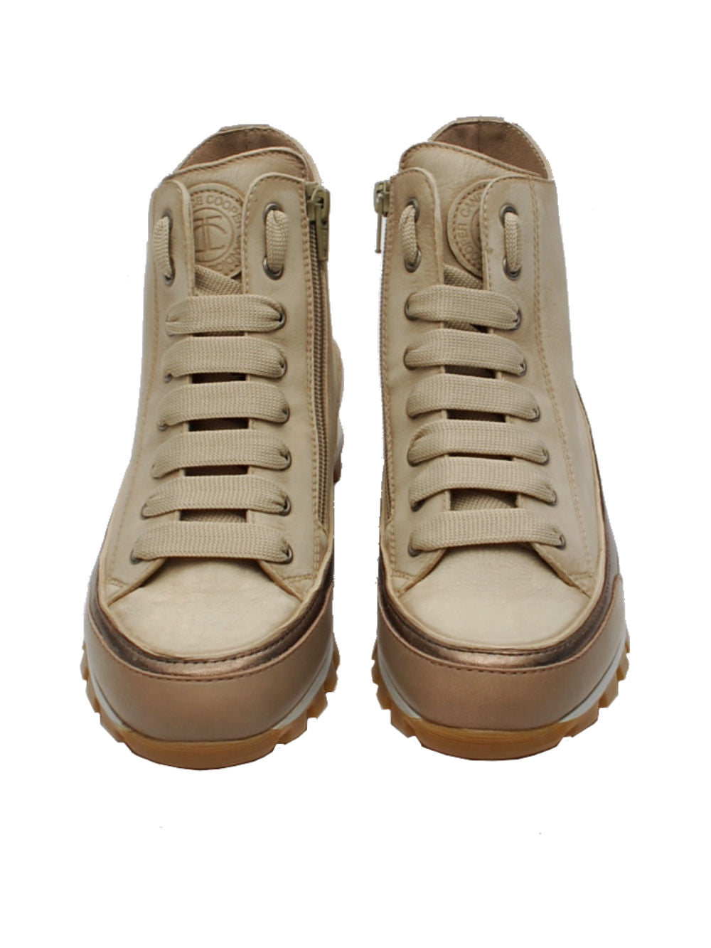 Candice Cooper sneaker mid Janis strip plus taupe ice ai24