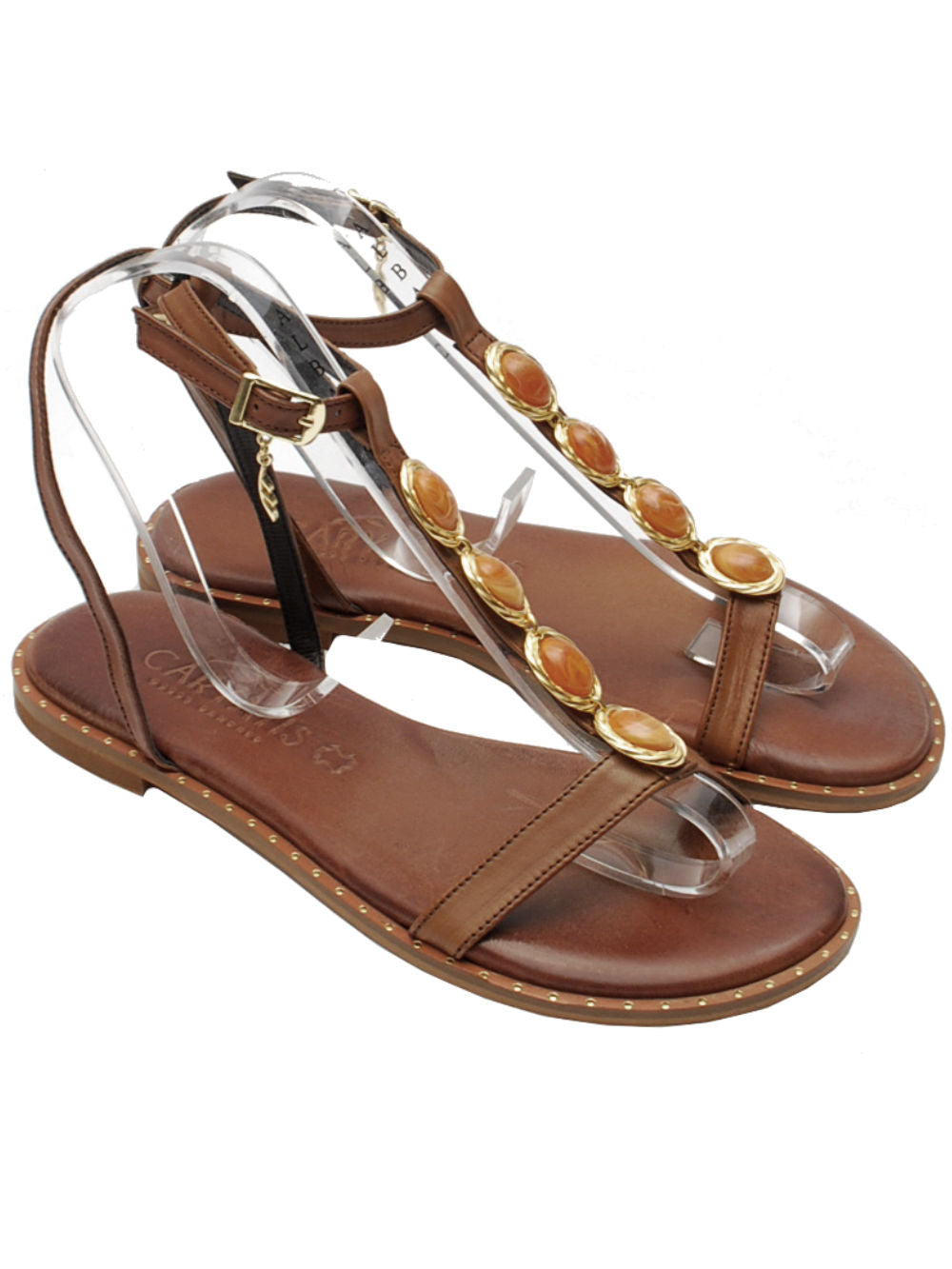 Caryatis sandalo accessori 621722 brown gold pe24