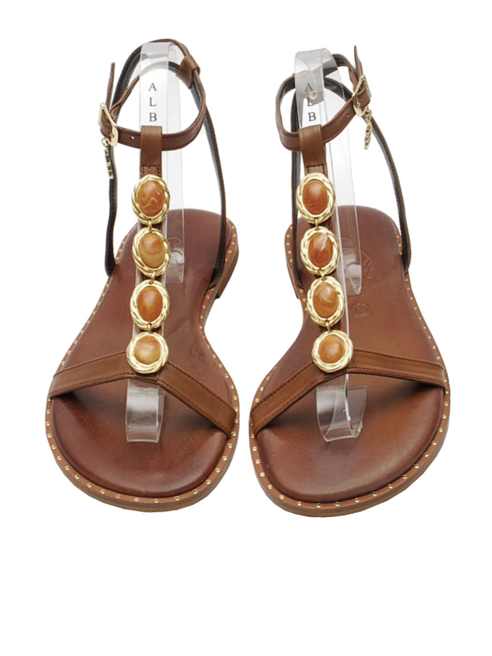 Caryatis sandalo accessori 621722 brown gold pe24