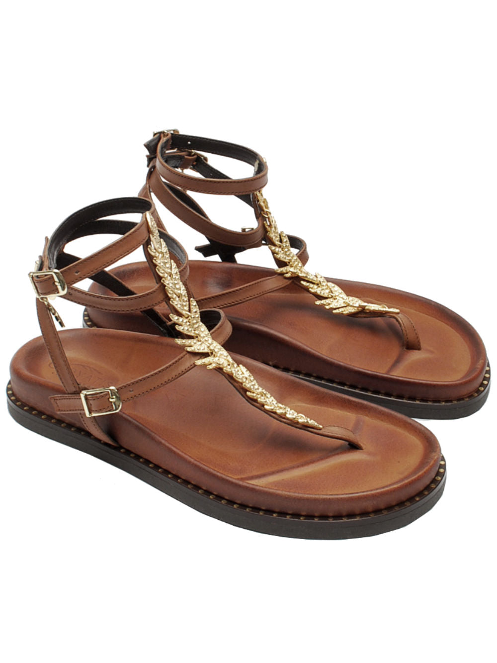 Caryatis sandalo accessori 681009 brown gold pe24