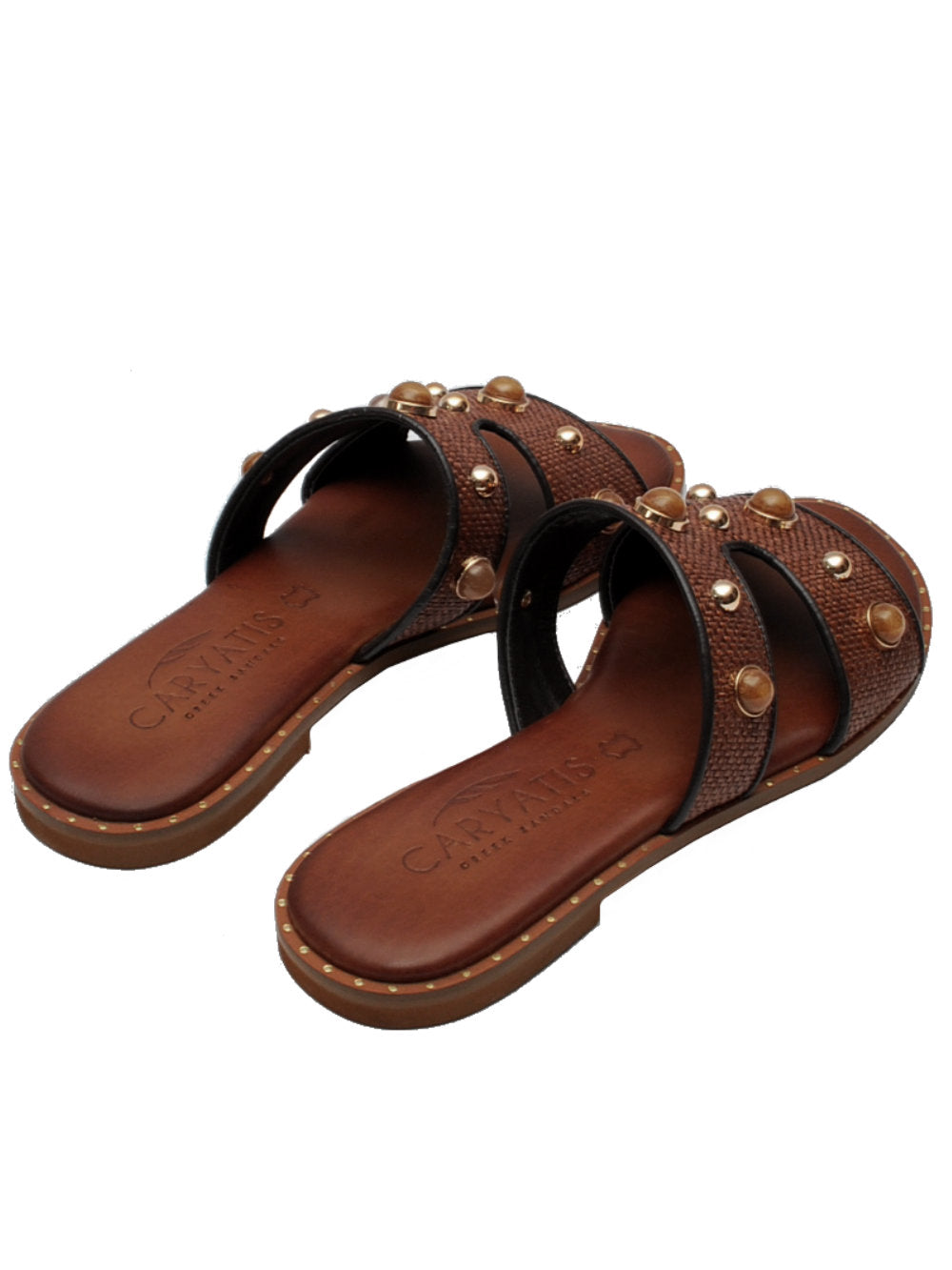 Ciabatte Caryatis 62051 Brown: Raffinatezza naturale con un tocco luminoso