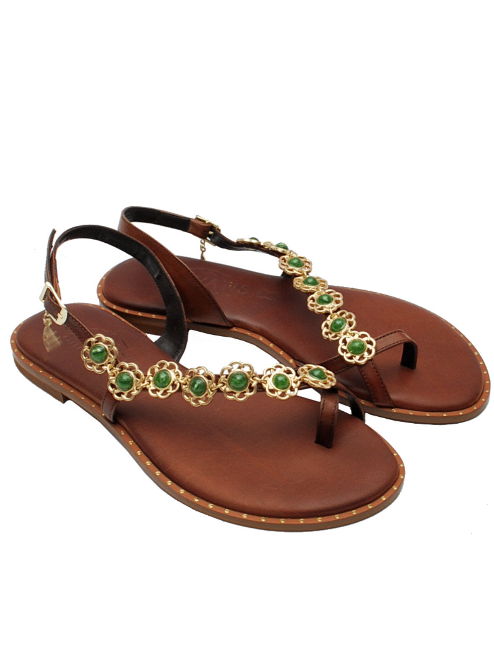 Sandali Caryatis 621626 Brown Pe25: Eleganza naturale con un tocco prezioso