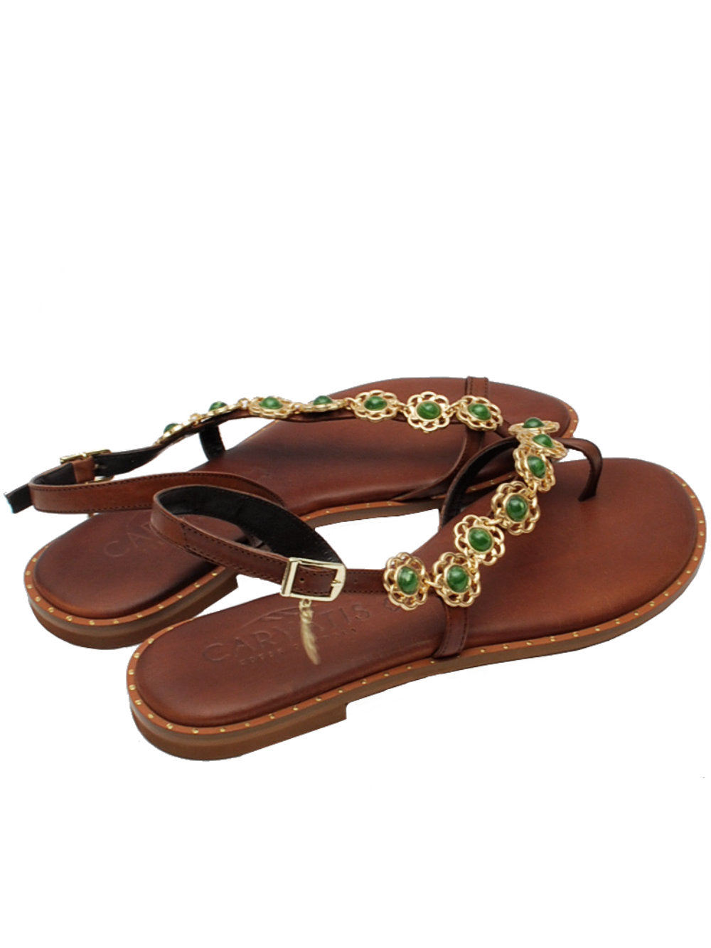 Sandali Caryatis 621626 Brown Pe25: Eleganza naturale con un tocco prezioso