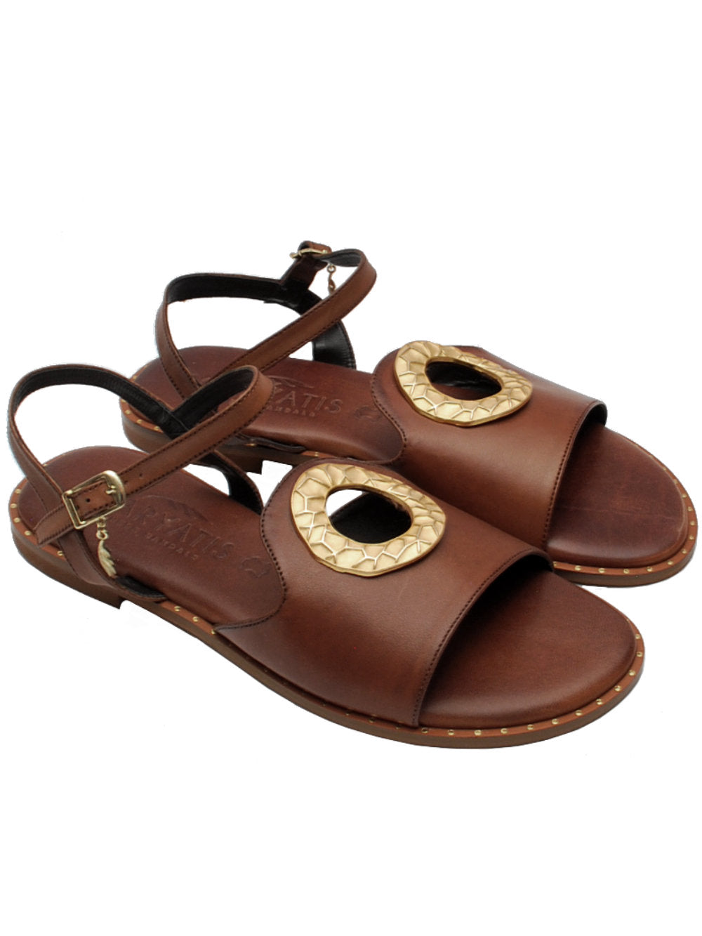 Sandali Caryatis 62084 Brown/Gold: Eleganza semplice con un tocco luminoso
