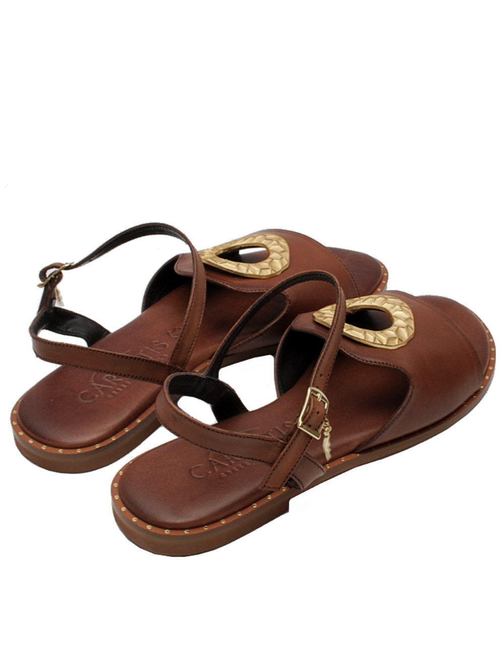 Sandali Caryatis 62084 Brown/Gold: Eleganza semplice con un tocco luminoso
