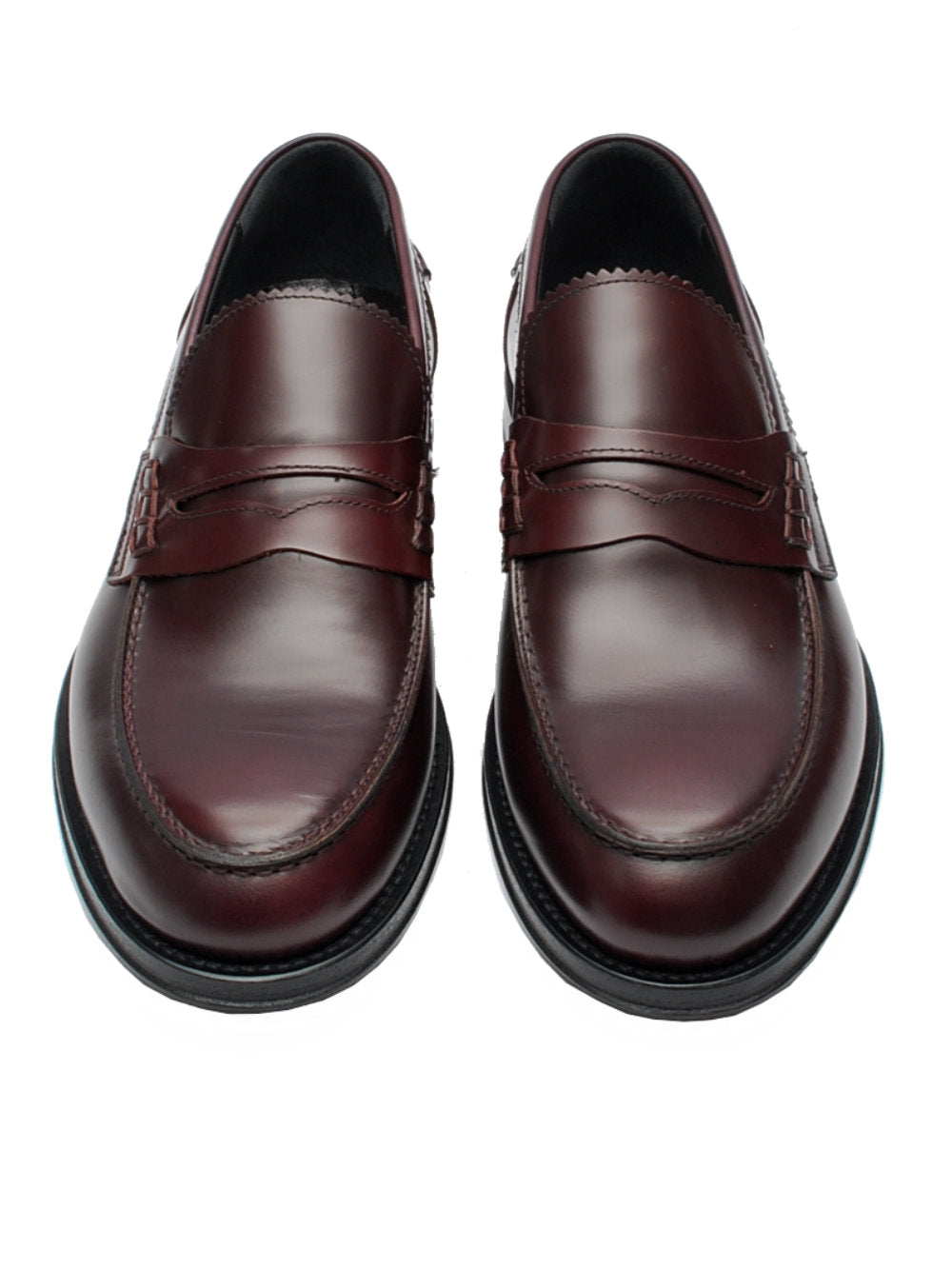 Mocassini College Uomo Corvari 1820 Vitello Spazzolato Bordeaux Pe25 - Calzature Nucca