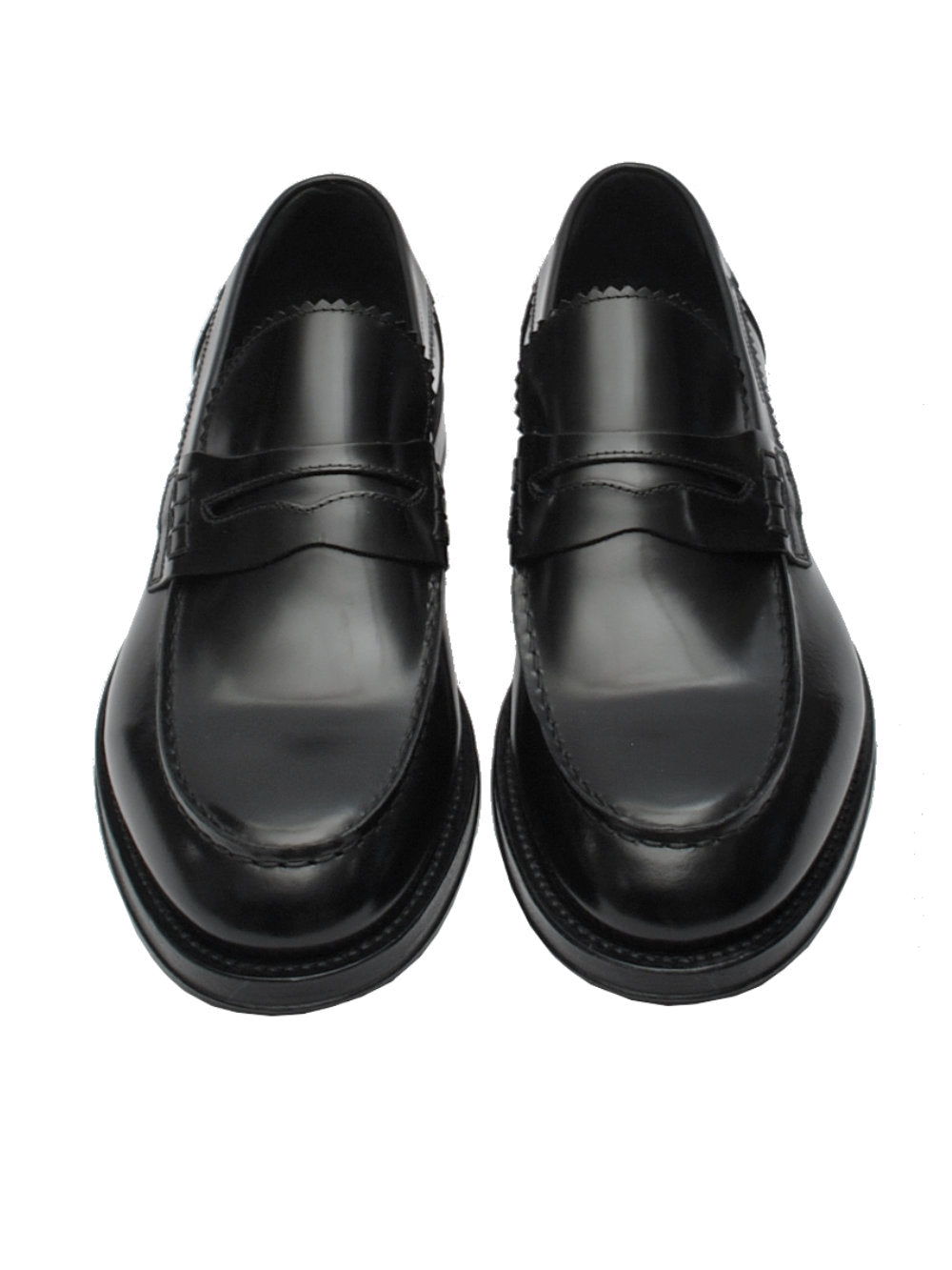 Mocassini College Uomo Corvari 1820 Vitello Spazzolato Nero Pe25 - Calzature Nucca