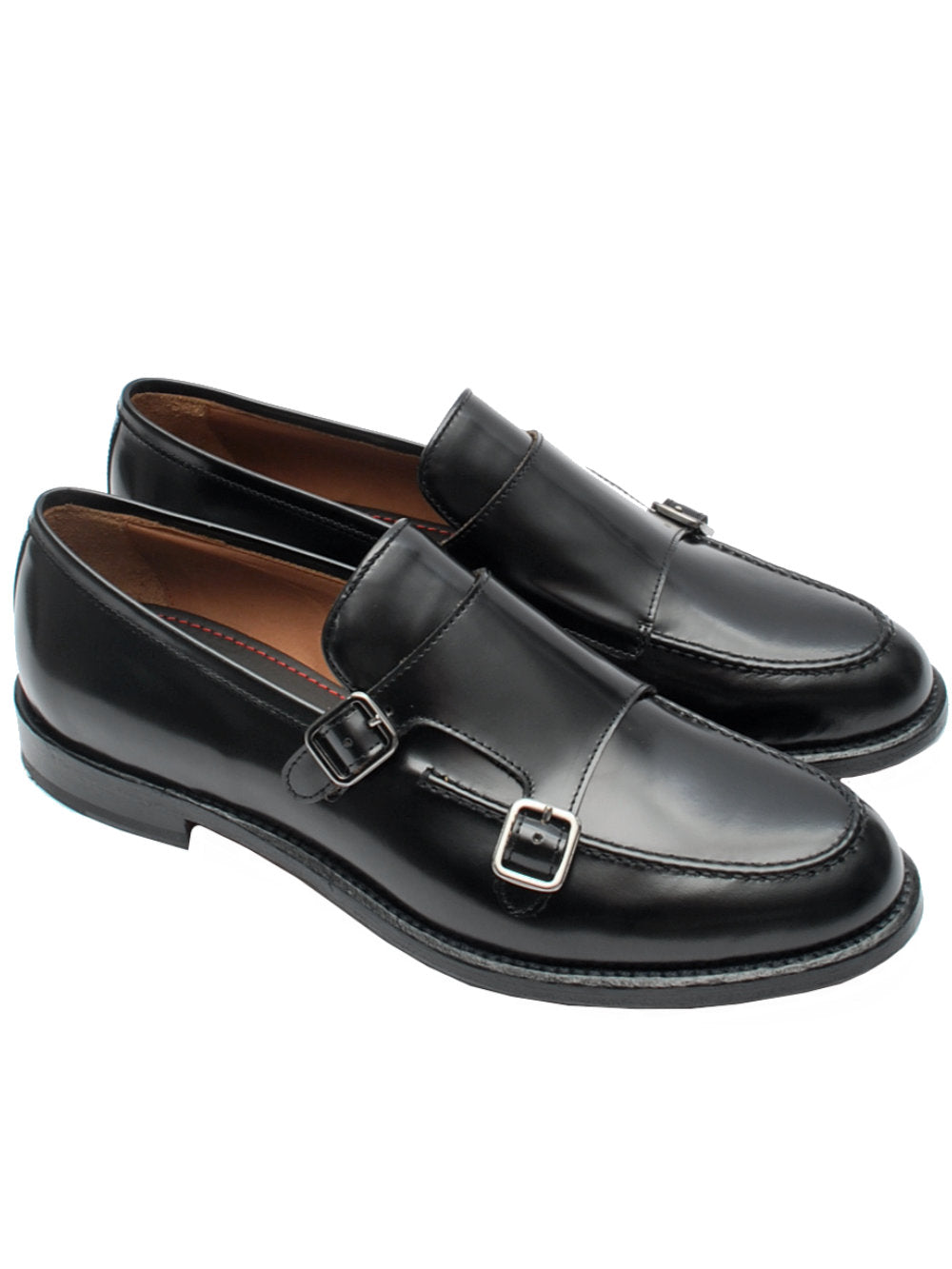 Mocassini Uomo Corvari 1832 Vitello Spazzolato Nero Fibbie Pe25 - Calzature Nucca