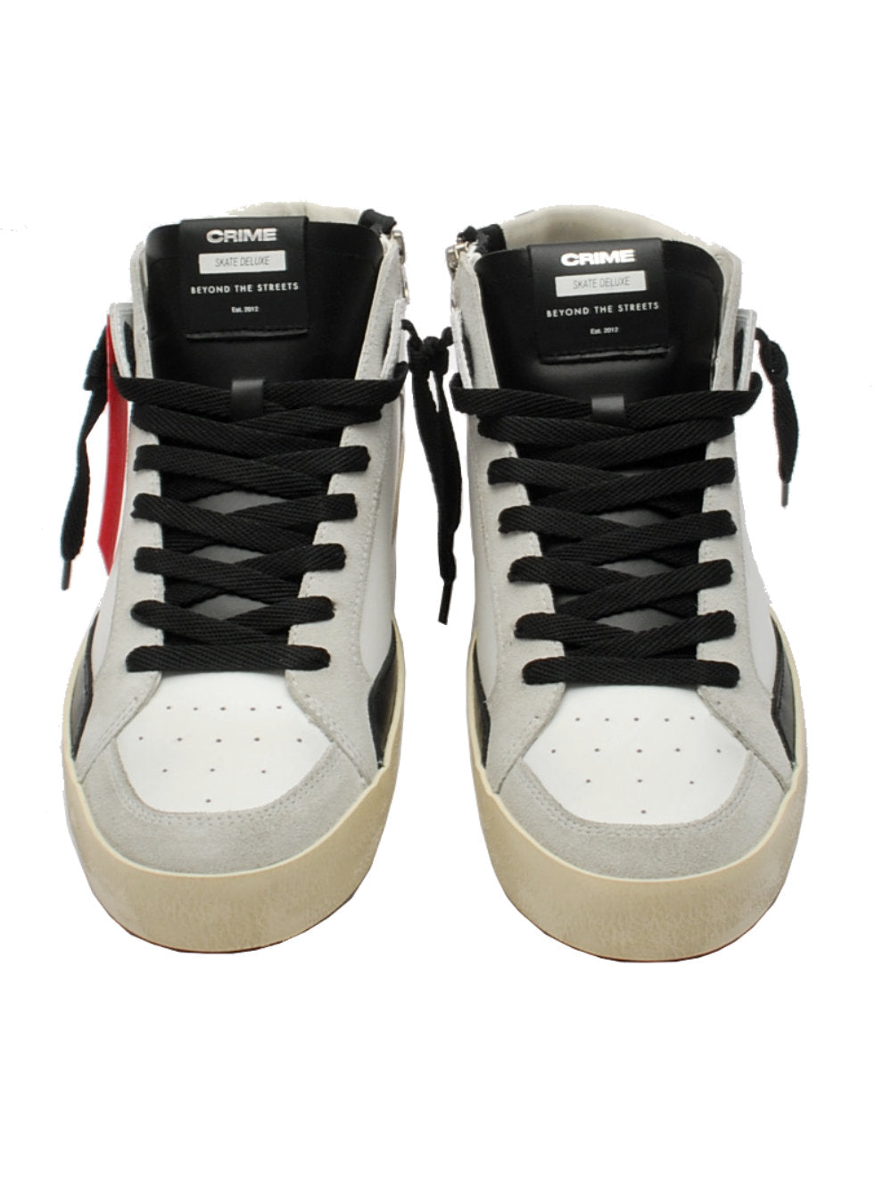 Crime London sneaker sk8 deluxe mid bianco nero 15151 ai24