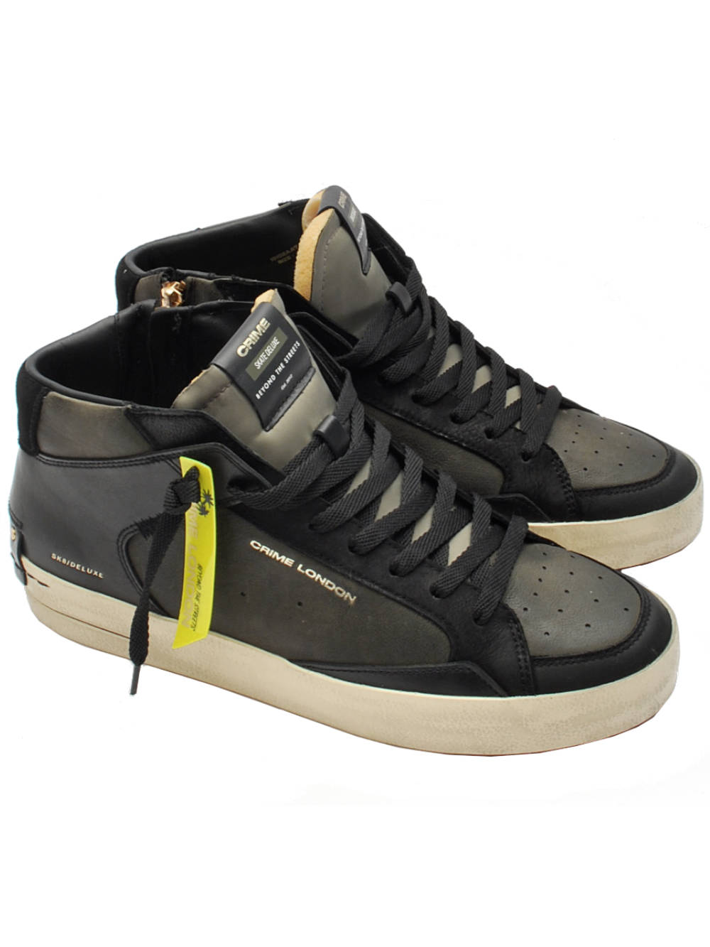 Crime London sneaker sk8 deluxe mid militare nero 15152 ai24