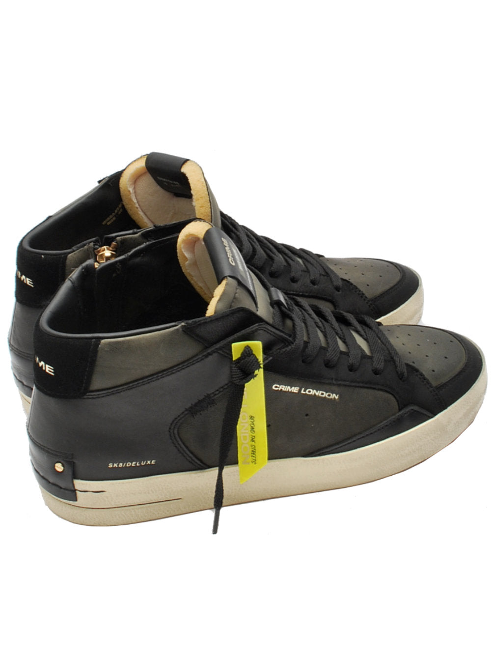 Crime London sneaker sk8 deluxe mid militare nero 15152 ai24