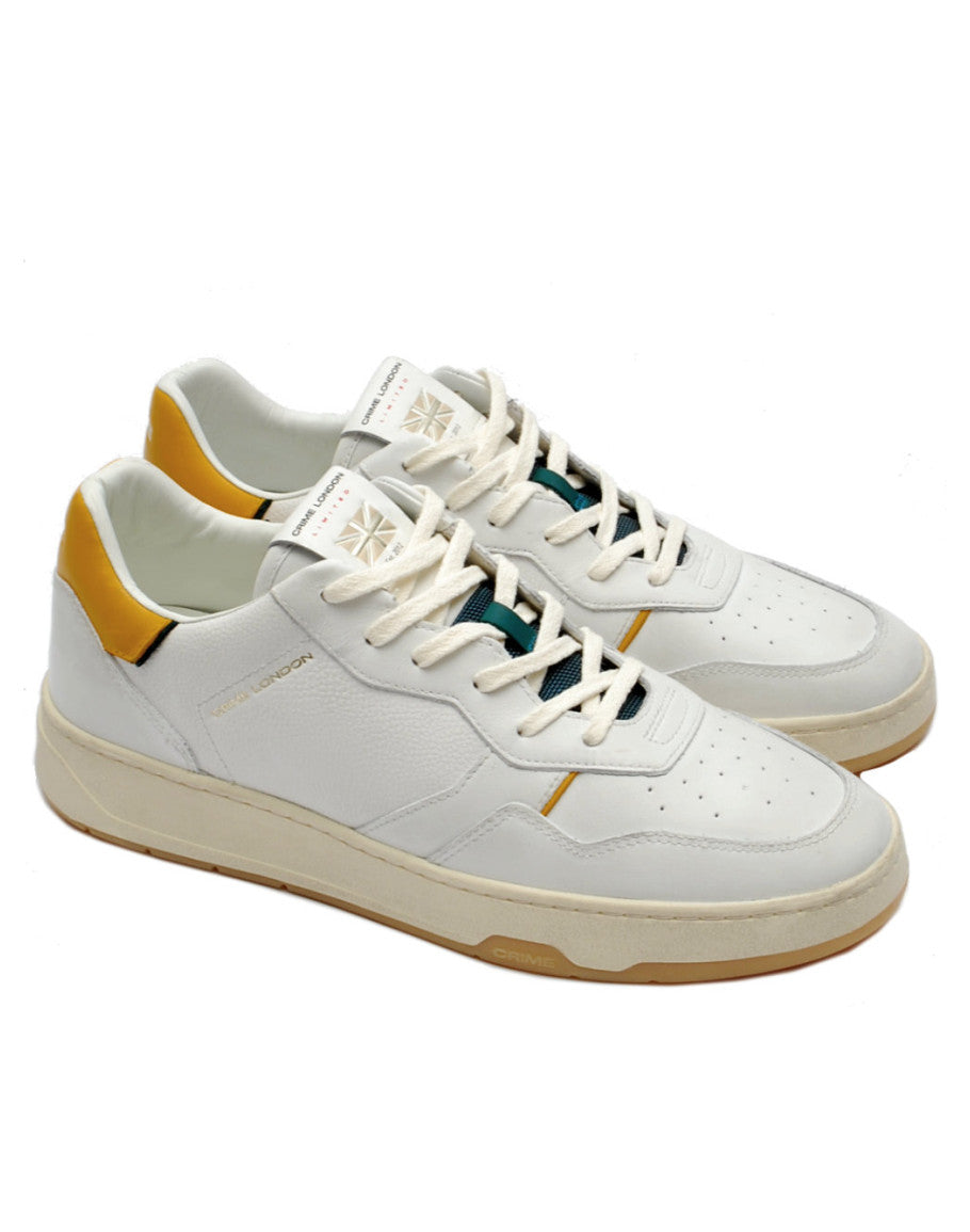 CRIME LONDON WHITE YELLOW TIMELESS SNEAKERS 16204 SS23 