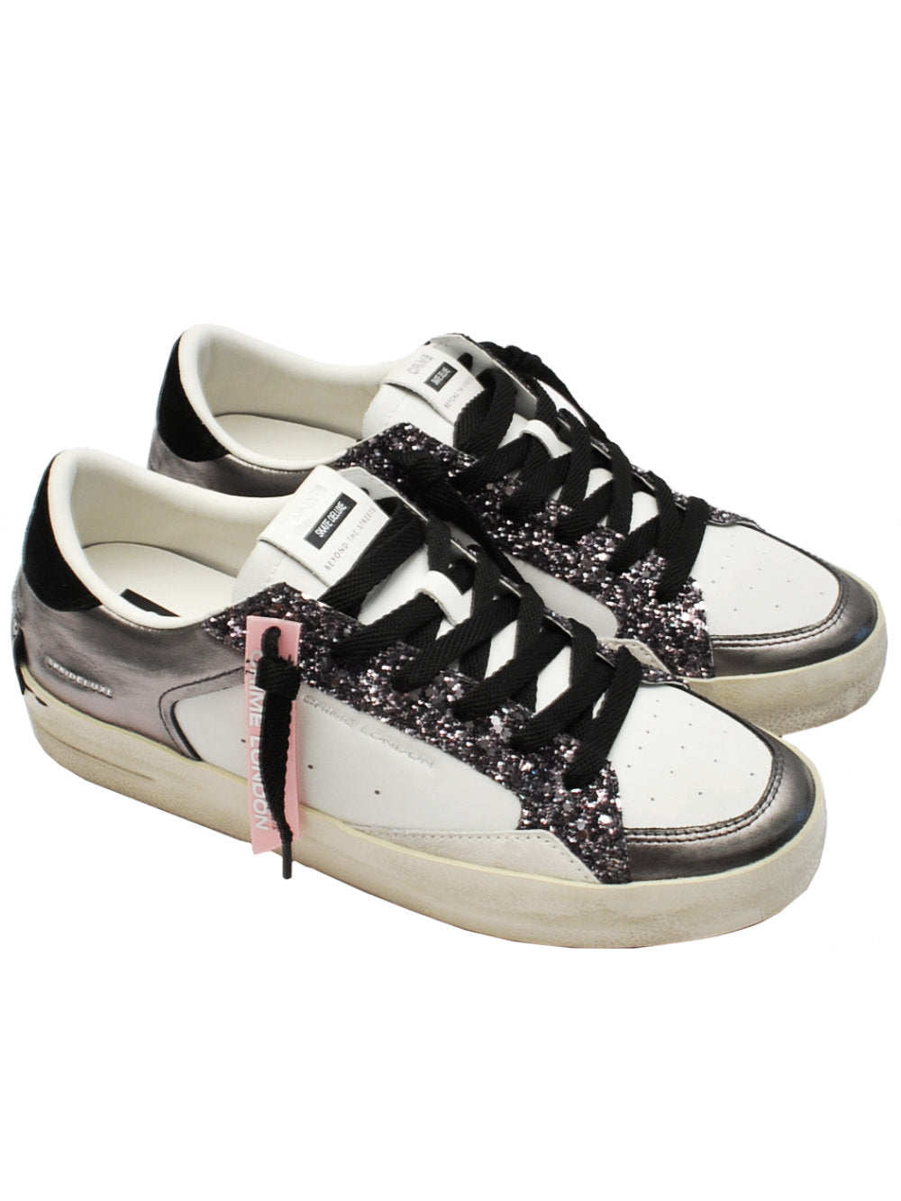 Crime London sneaker sk8 deluxe bianco piombo 21107 AI24