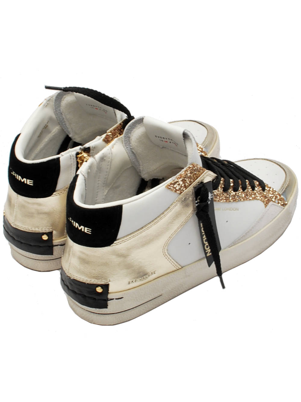 Crime London sneaker sk8 deluxe mid bianco platino 21150 AI24