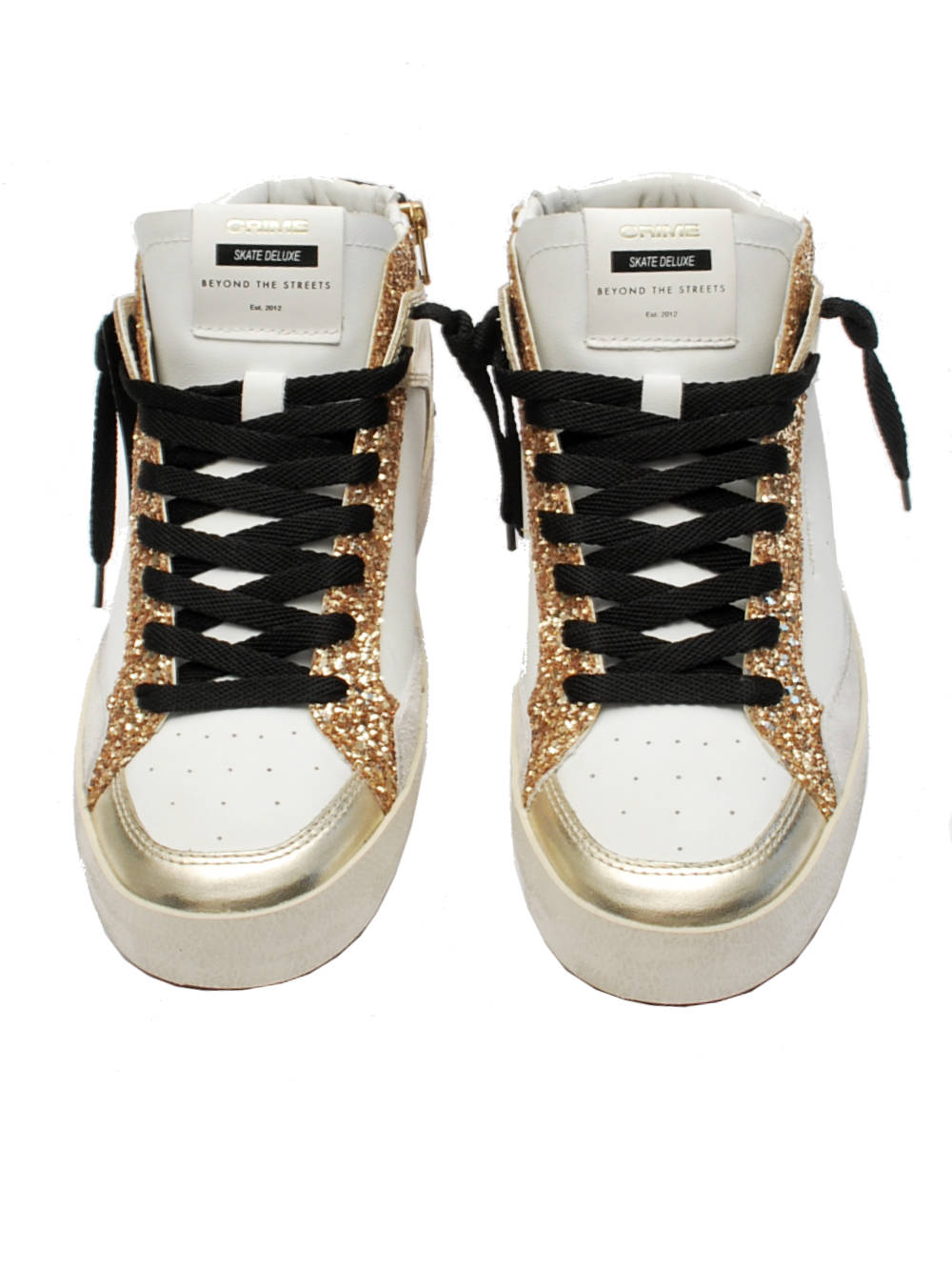 Crime London sneaker sk8 deluxe mid bianco platino 21150 AI24