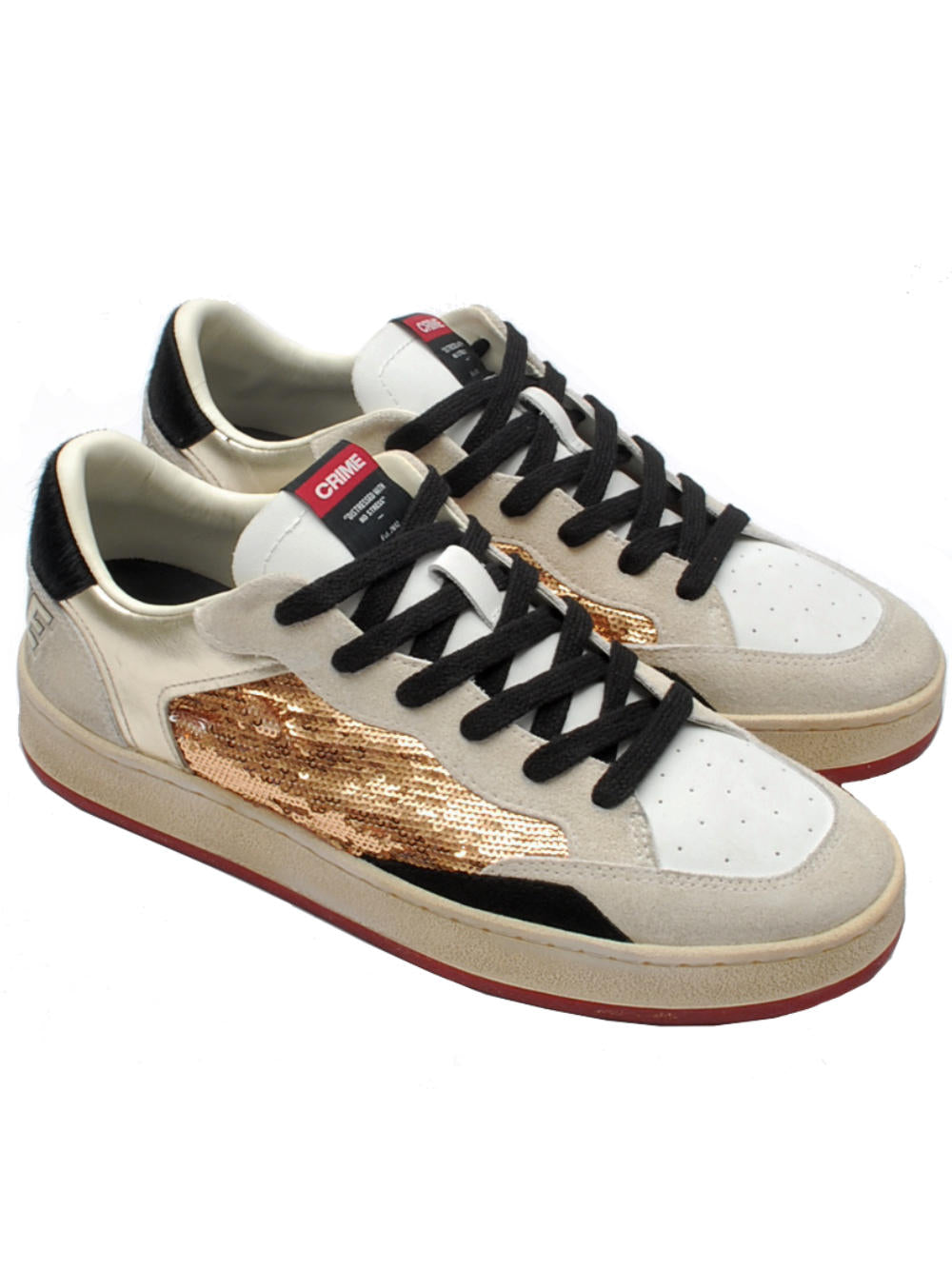 Crime London sneaker chelsea bianco oro 21205 ai24