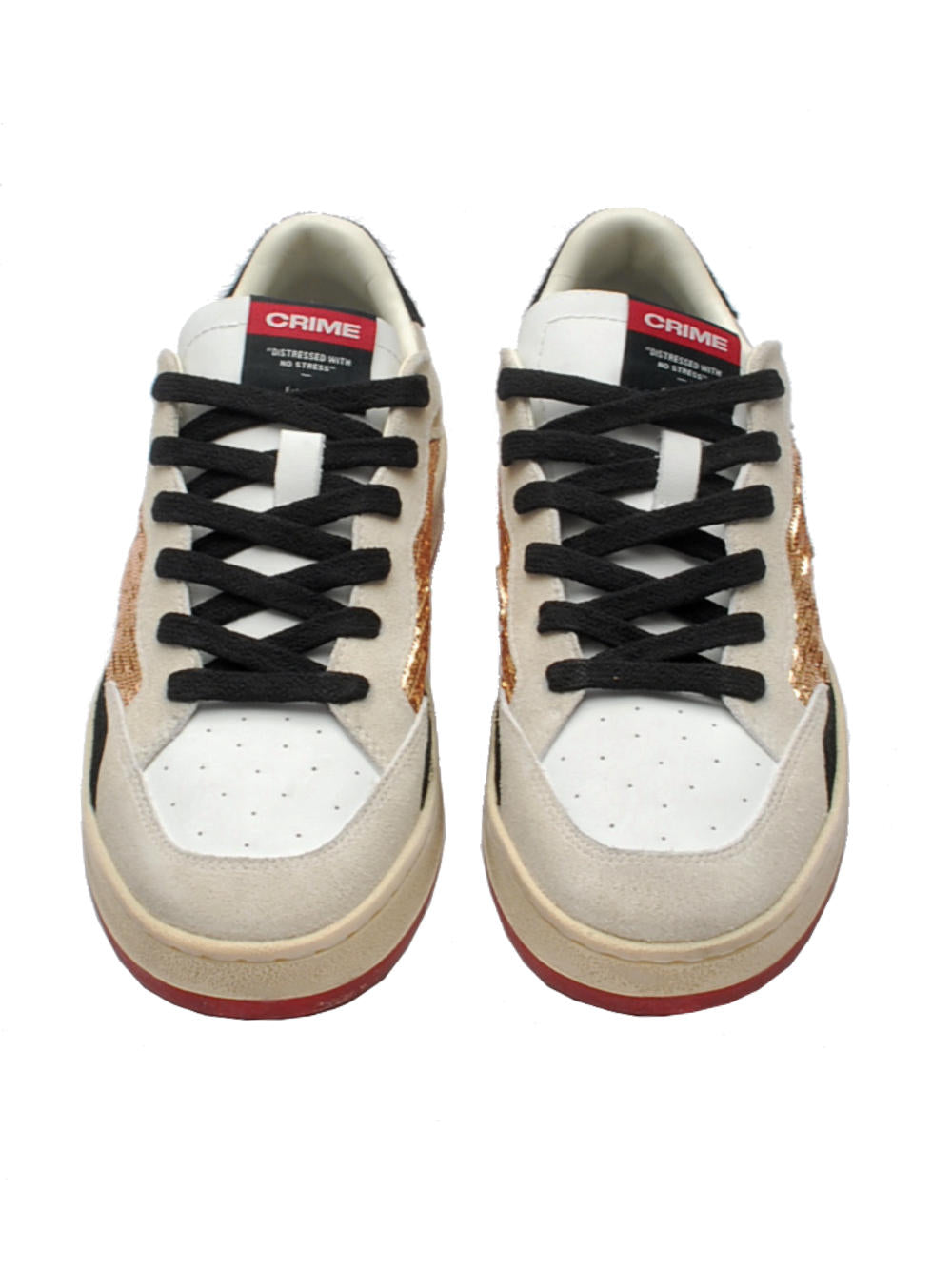 Crime London sneaker chelsea bianco oro 21205 ai24