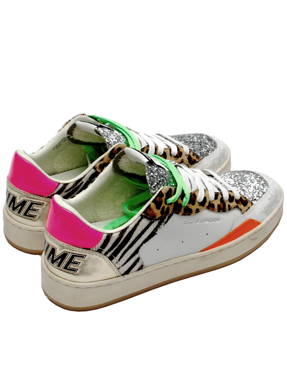 Sneakers Donna Crime London Chelsea Bianco animalier glitter 20200 PE25 - Calzature Nucca - San Bonifacio