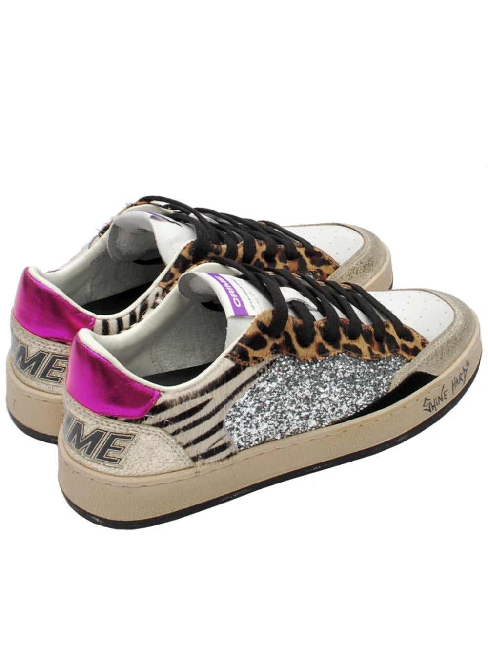 Sneaker Donna Crime London Chelsea 25203 Bianco Oro Cavallino AI25 - Calzature Nucca