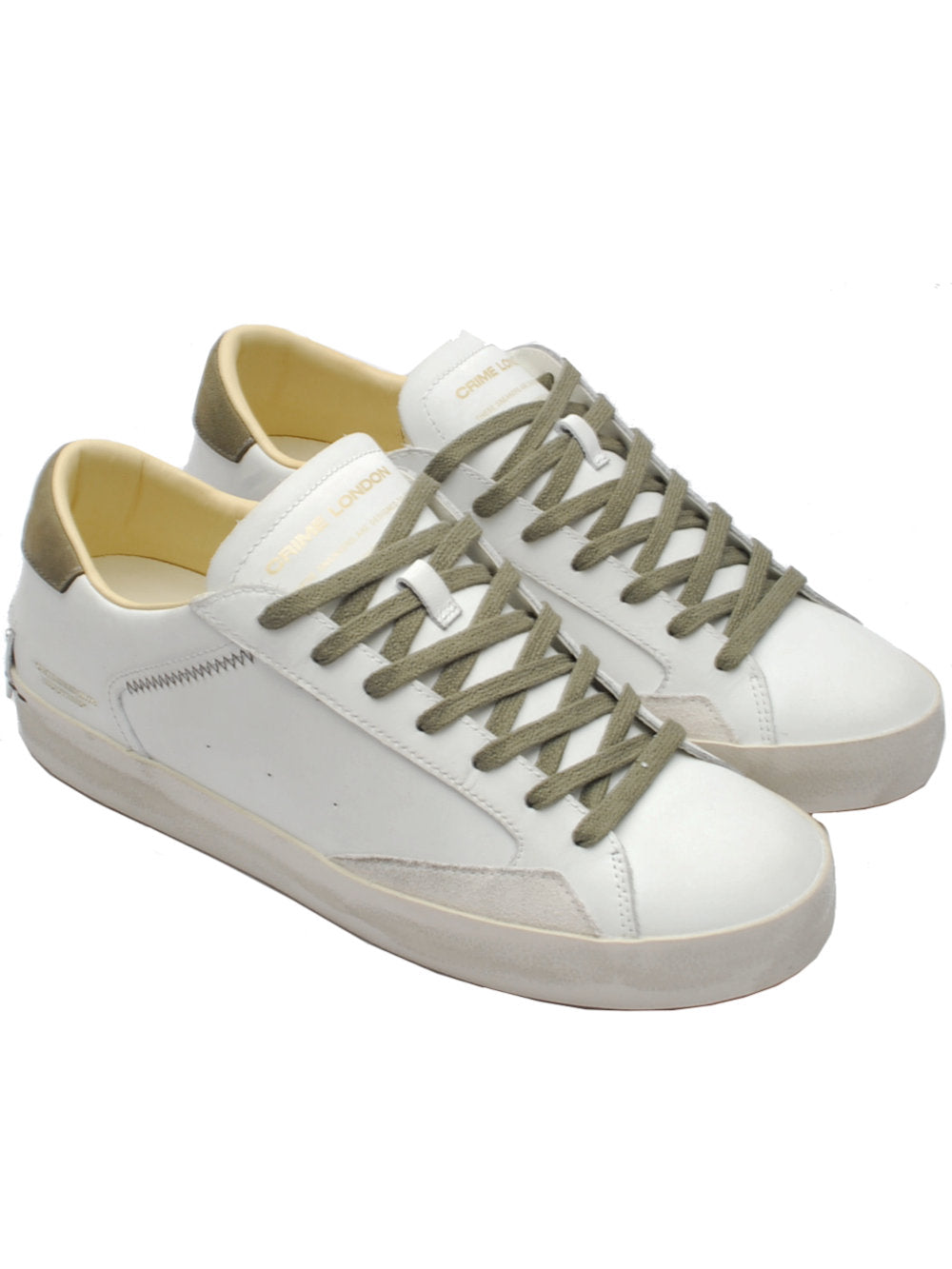 Sneakers Uomo Crime London Distressed bianco militare 14001 pe25 Calzature Nucca - San Bonifacio