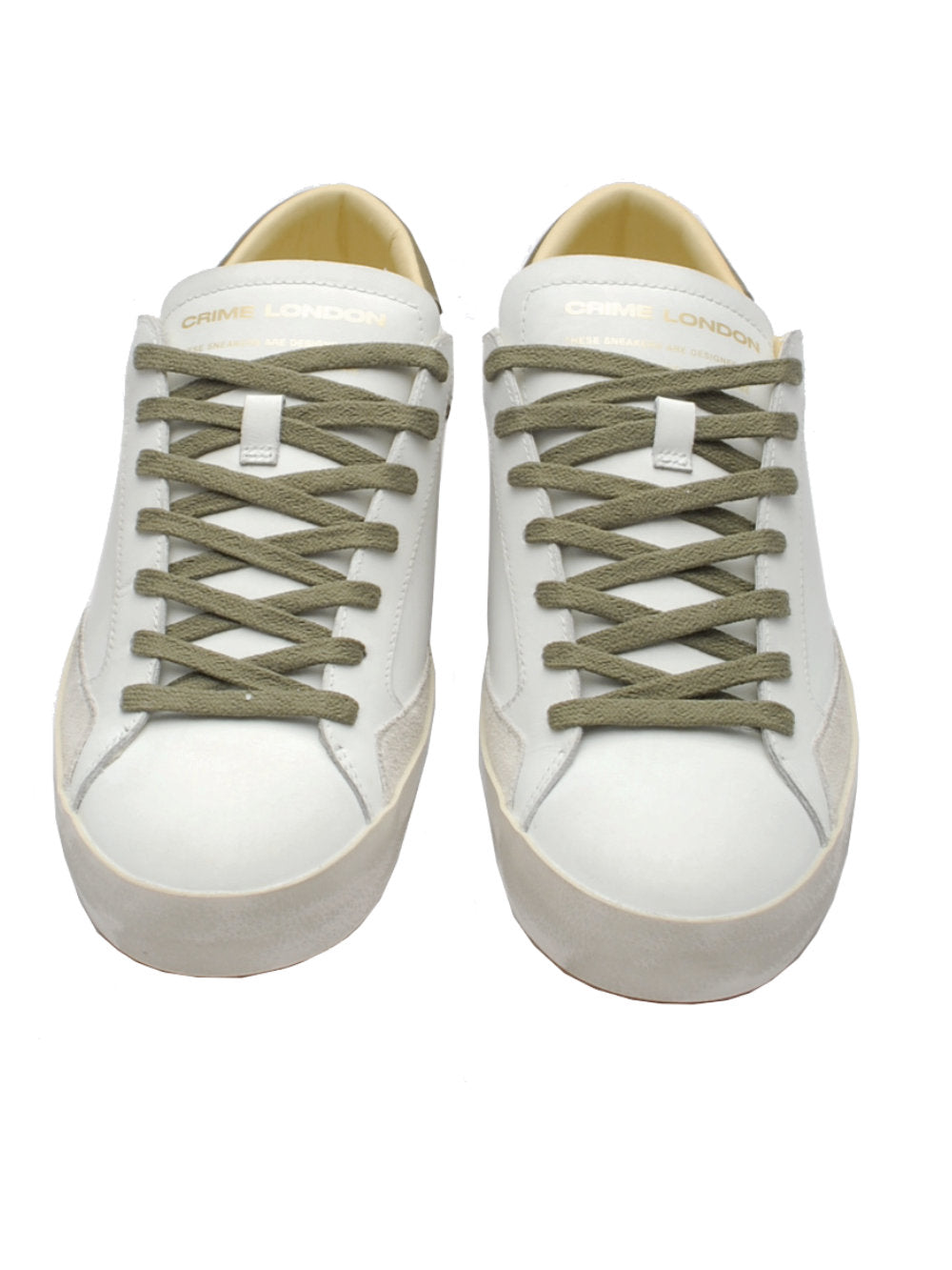 Sneakers Uomo Crime London Distressed bianco militare 14001 pe25 Calzature Nucca - San Bonifacio