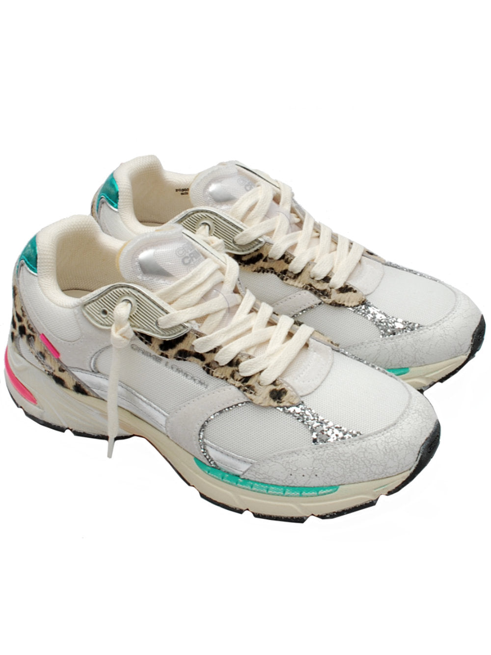 Sneakers Donna Crime London Fugitive Bianco/Leo 20303 PE25 - Calzature Nucca