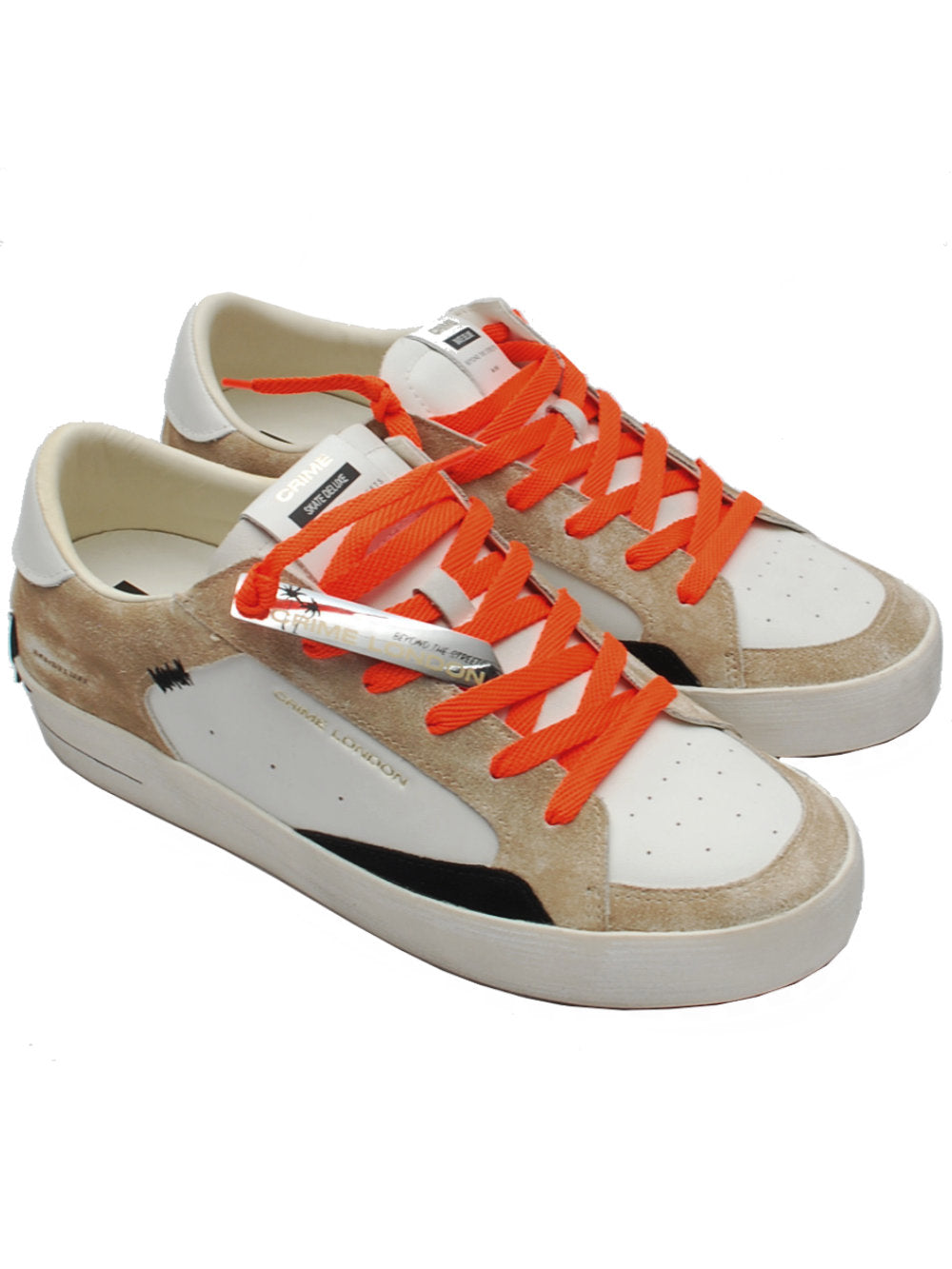 Sneakers Uomo Crime London Sk8 Deluxe bianco/taupe 14104 pe25 Calzature Nucca