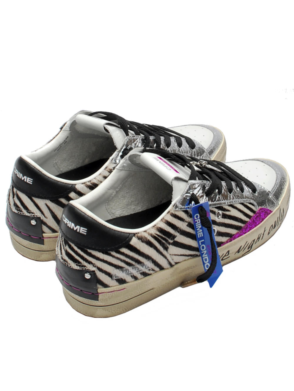 Sneaker Donna Crime London Sk8 Deluxe 25107 Bianco Argento Zebra AI25 - Calzature Nucca