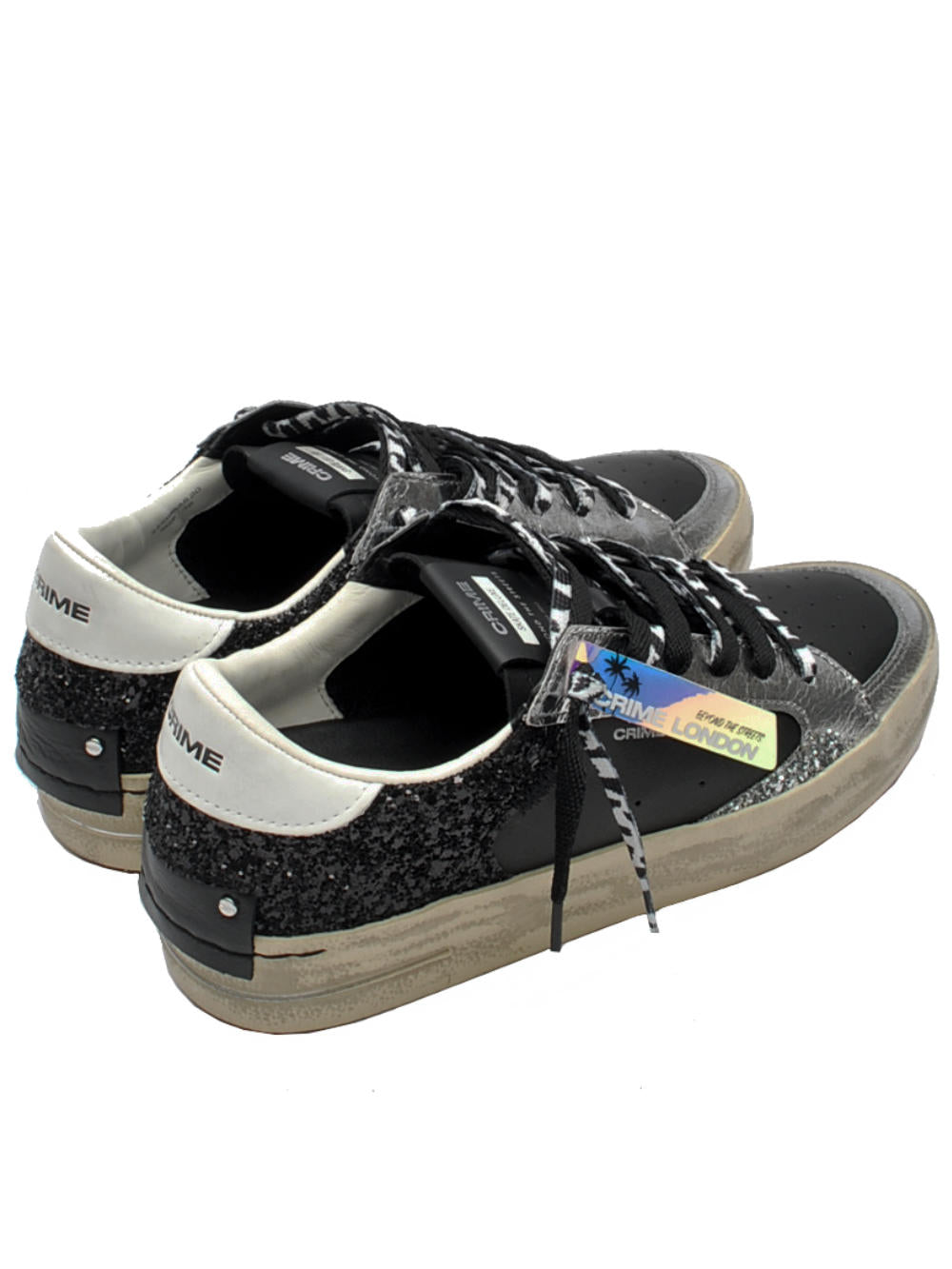 Sneaker Donna Crime London Sk8 Deluxe 25109 Nero Argento AI25 - Calzature Nucca