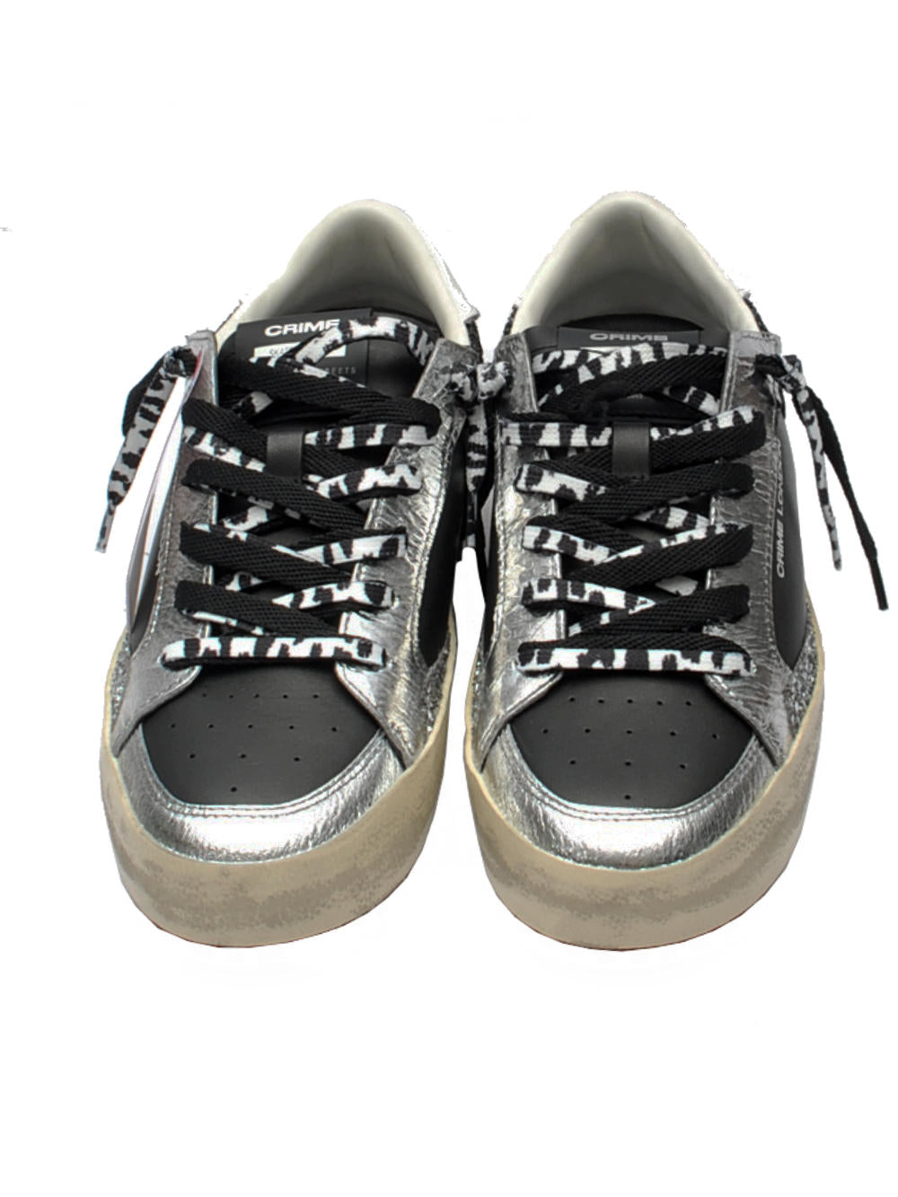 Sneaker Donna Crime London Sk8 Deluxe 25109 Nero Argento AI25 - Calzature Nucca