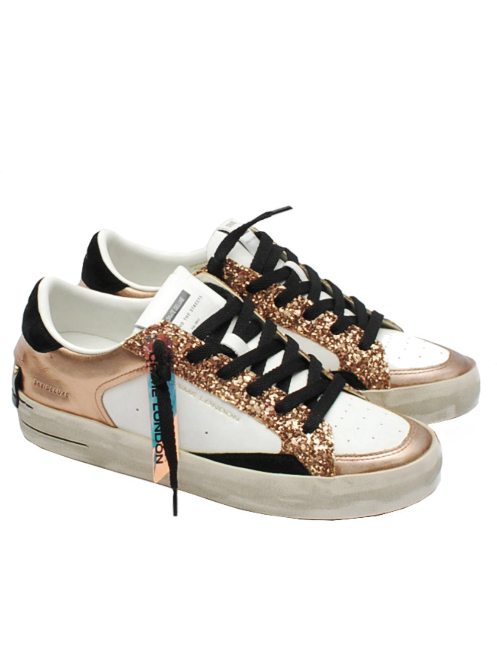 Sneaker Donna Crime London Sk8 Deluxe 25110 Bianco Bronzo AI25 - Calzature Nucca