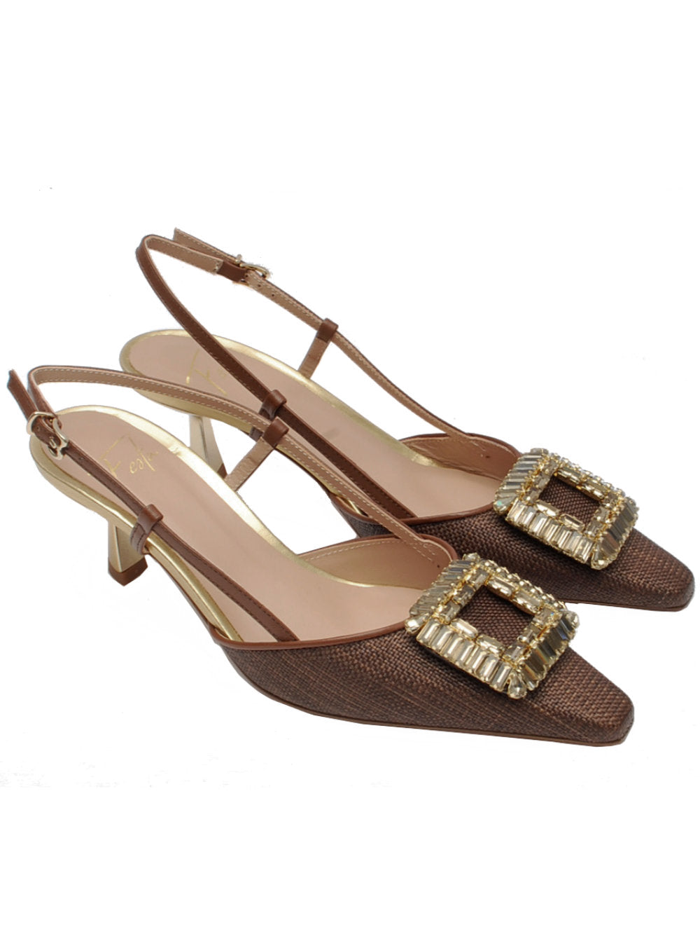 Slingback Donna Festa Julien Farro Marrone Pe26