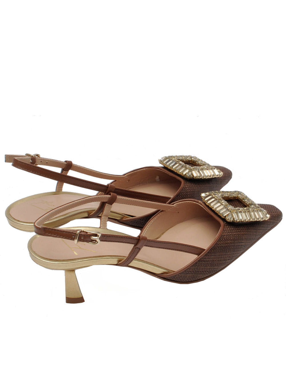 Slingback Donna Festa Julien Farro Marrone Pe26