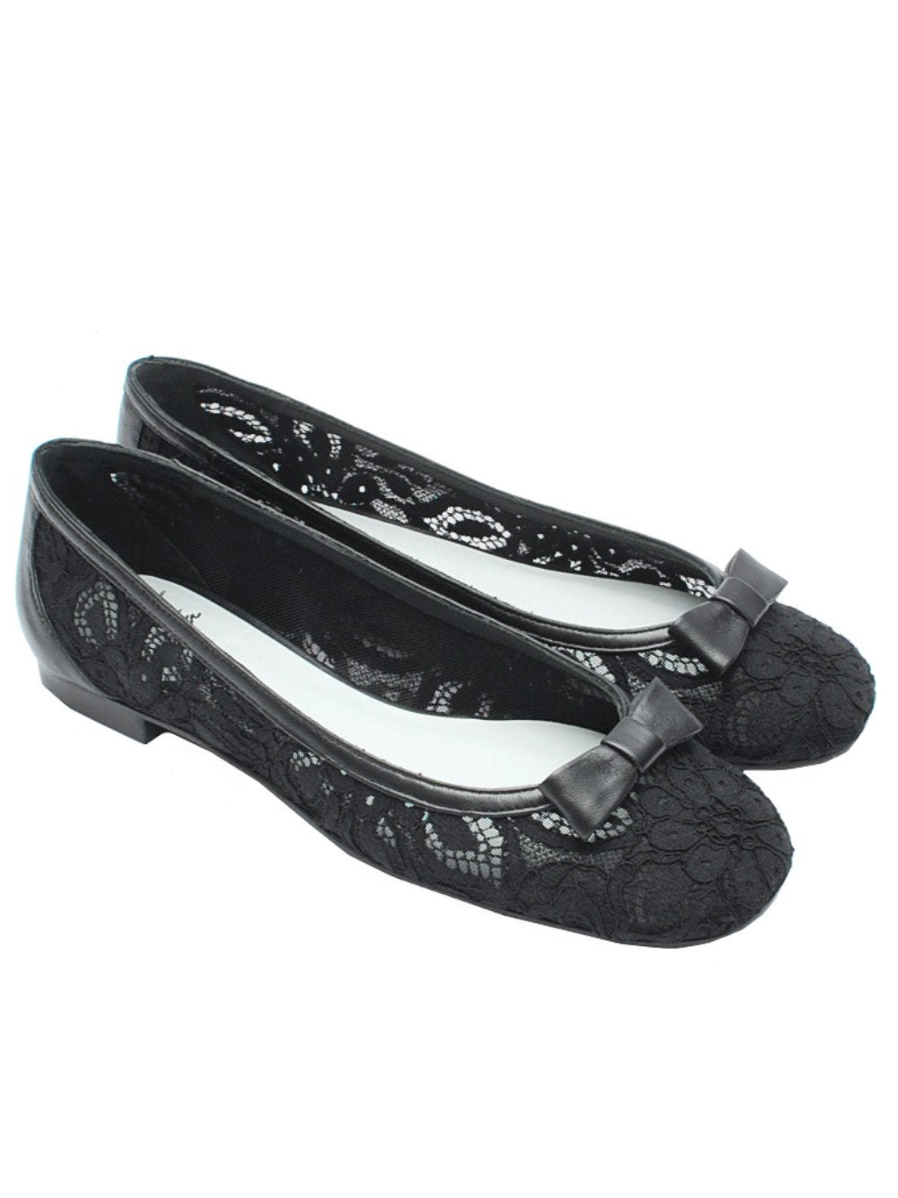 Ballerine Donna Festa LOUP Pizzo Nero Fiocchetto Pe25 - Calzature Nucca