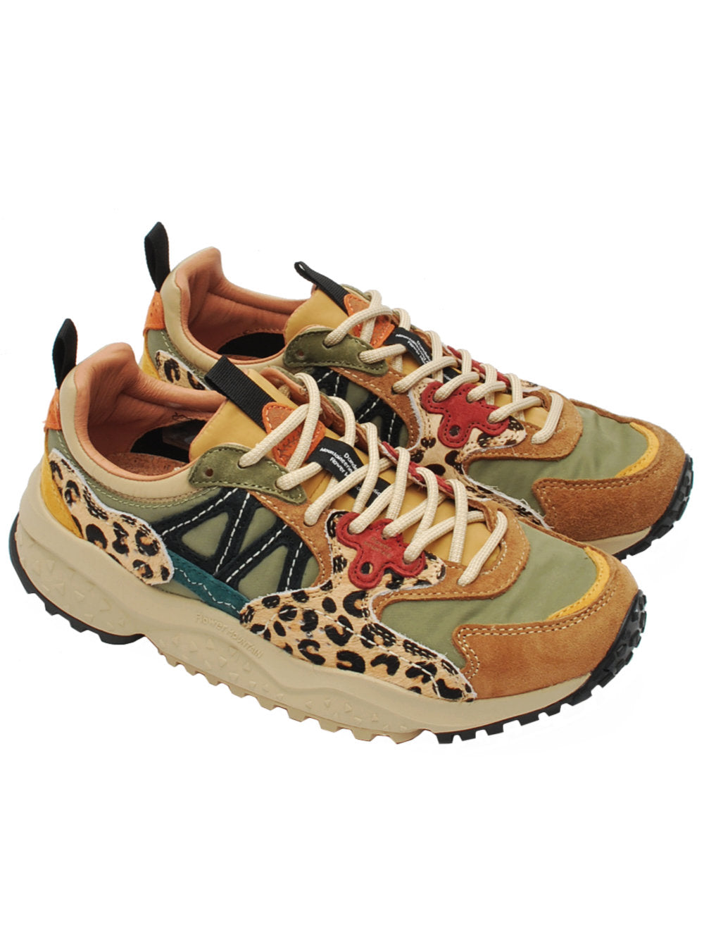 Sneakers Donna Flower Mountain Solin Brown Military Black Pony (Cod. 3D58) - Ai26