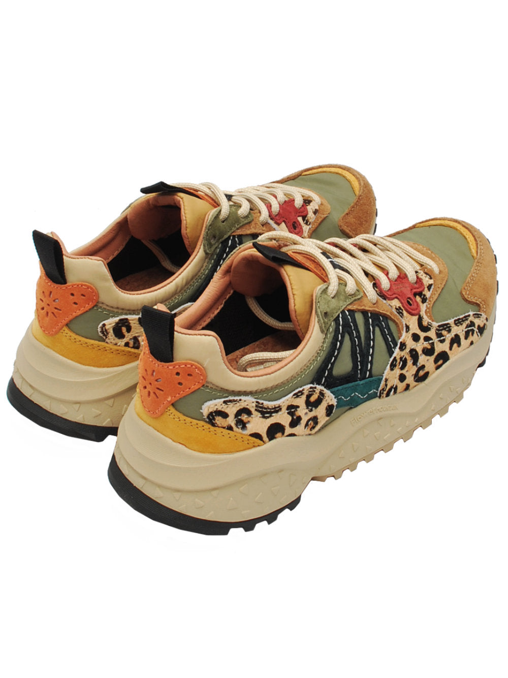 Sneakers Donna Flower Mountain Solin Brown Military Black Pony (Cod. 3D58) - Ai26