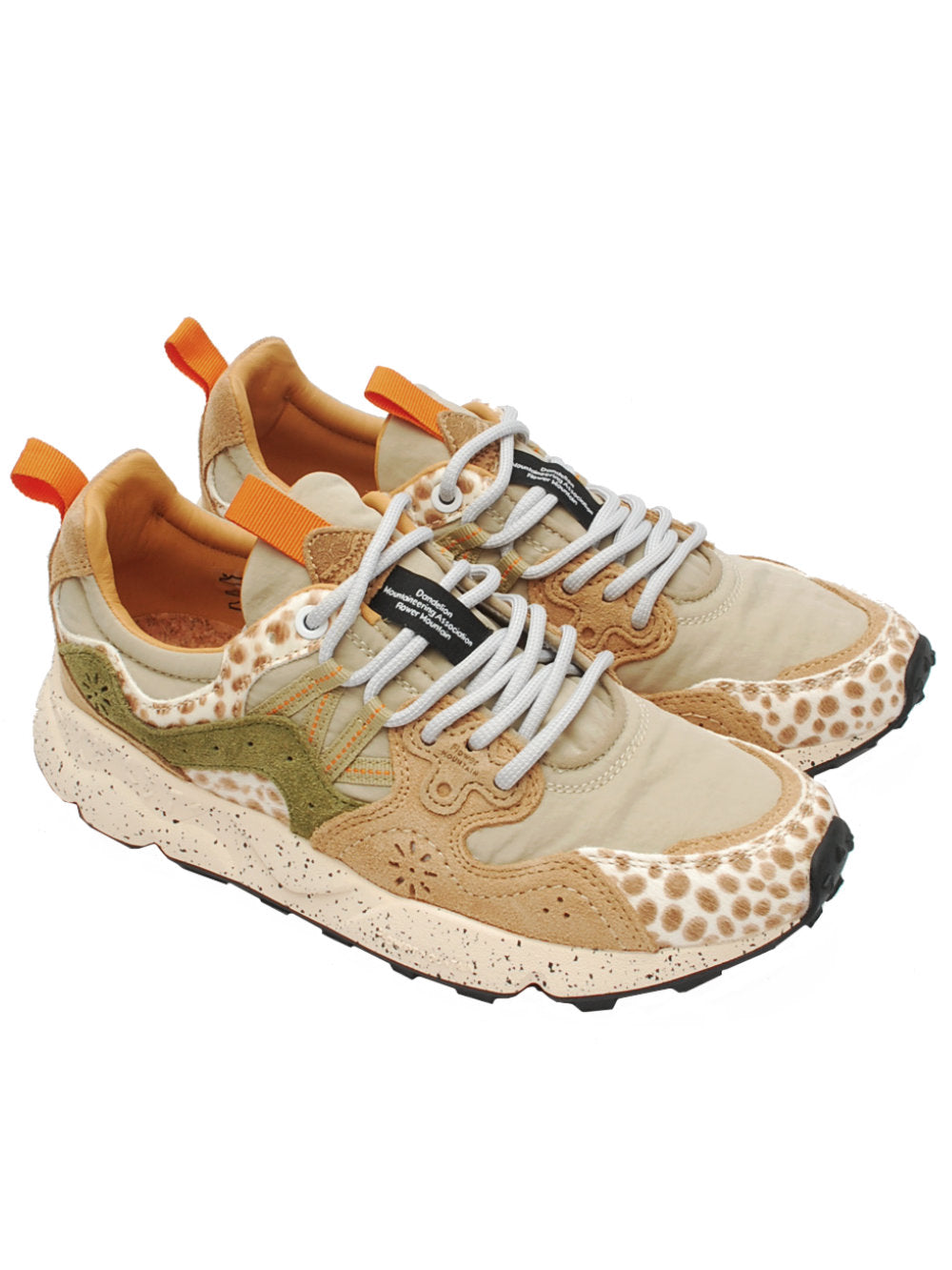 Sneakers Donna Flower Mountain Yamano 3 Beige Cognac Brown (Cod. 2E51) - Ai26