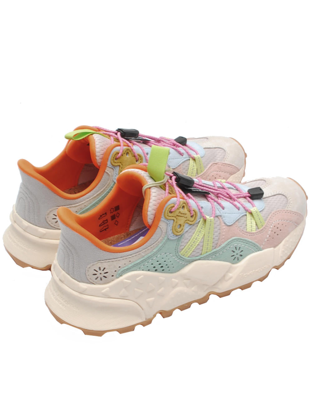 Sneakers Donna Flower Mountain Tiger White Pink Celeste (Cod. 1N04) - pe25 - Calzature Nucca