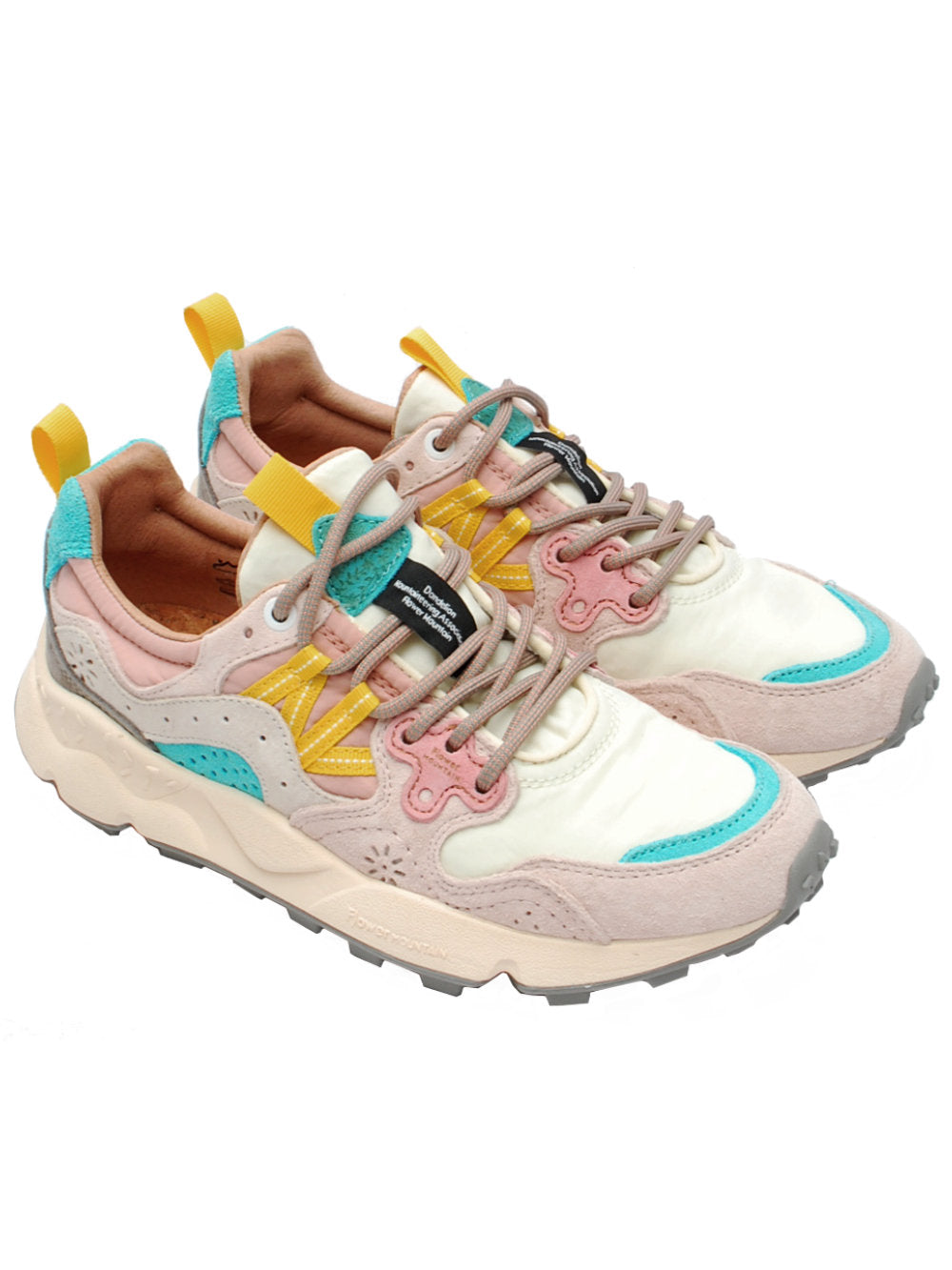 Sneakers Donna Flower Mountain Yamano 3 White Light Pink Off-White Pink (Cod. 1B54) - Pe26