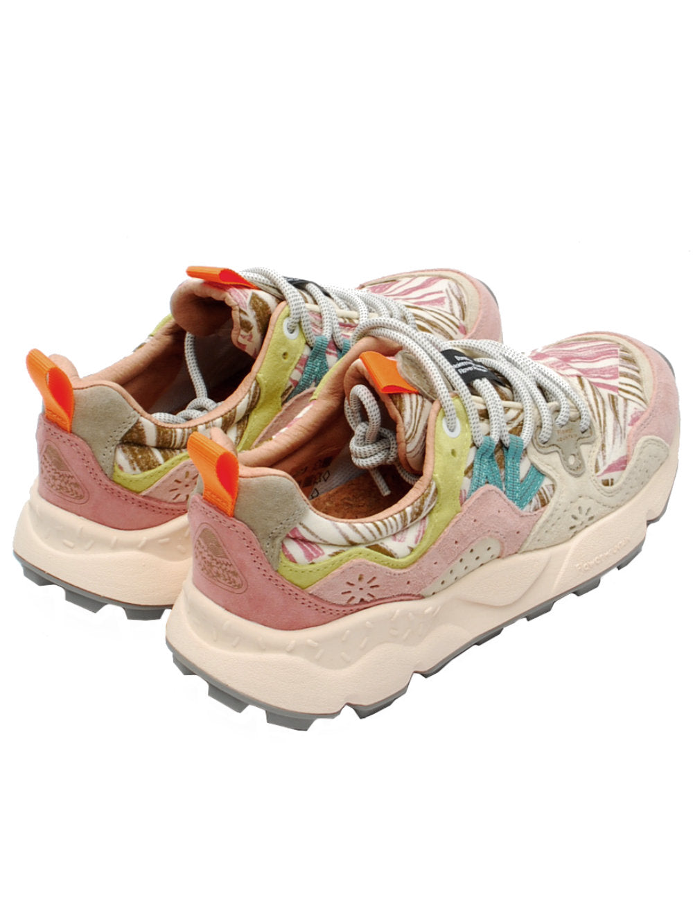 Sneakers Donna Flower Mountain Yamano 3 Pink White Military (Cod. 3M16) - Pe26
