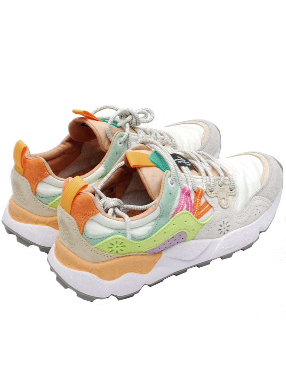 Sneakers Donna Flower Mountain Yamano 3 White Yellow Flou Light Green (Cod. 1N21) - Pe26