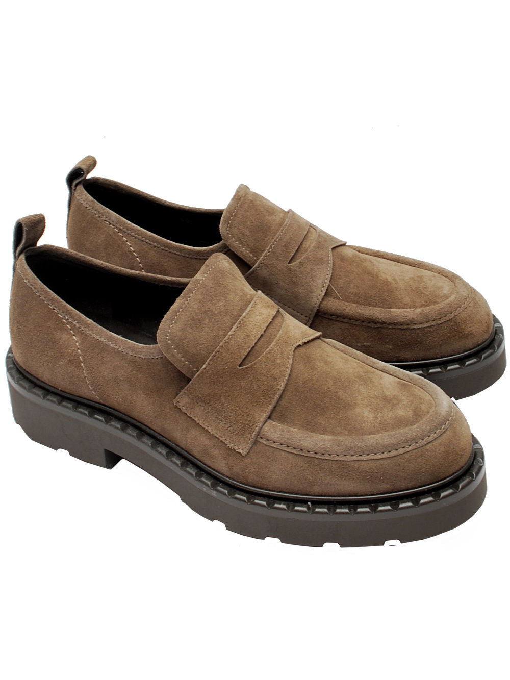 Mocassino Donna Guglielmo Rotta Wallace Velour Mud Ai26