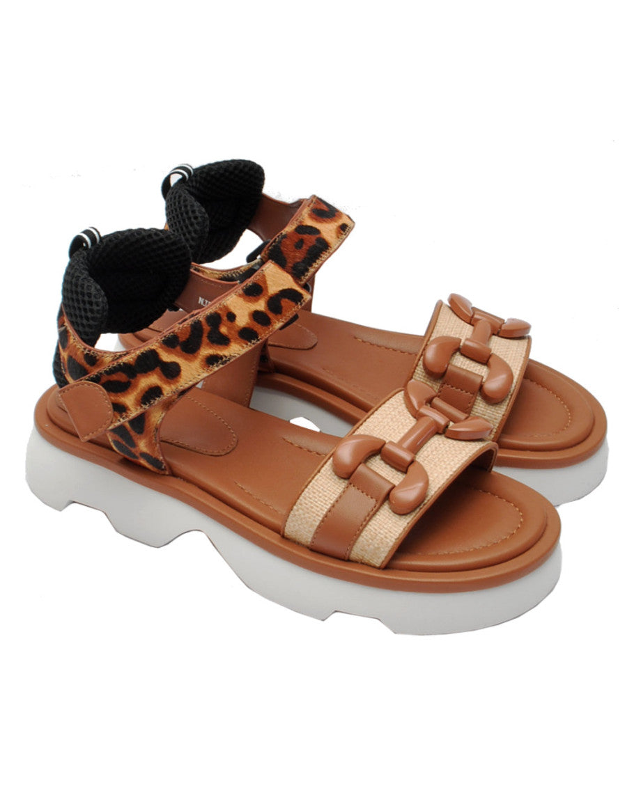 JEANNOT WOMEN'S SANDALS SPOTTED LEATHER NJ503D PE23 