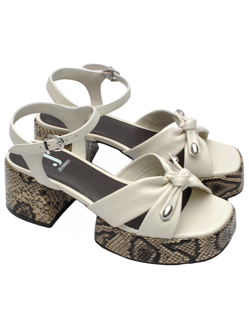 Sandalo Donna Jeannot AJ563B Nappa Off White pe26