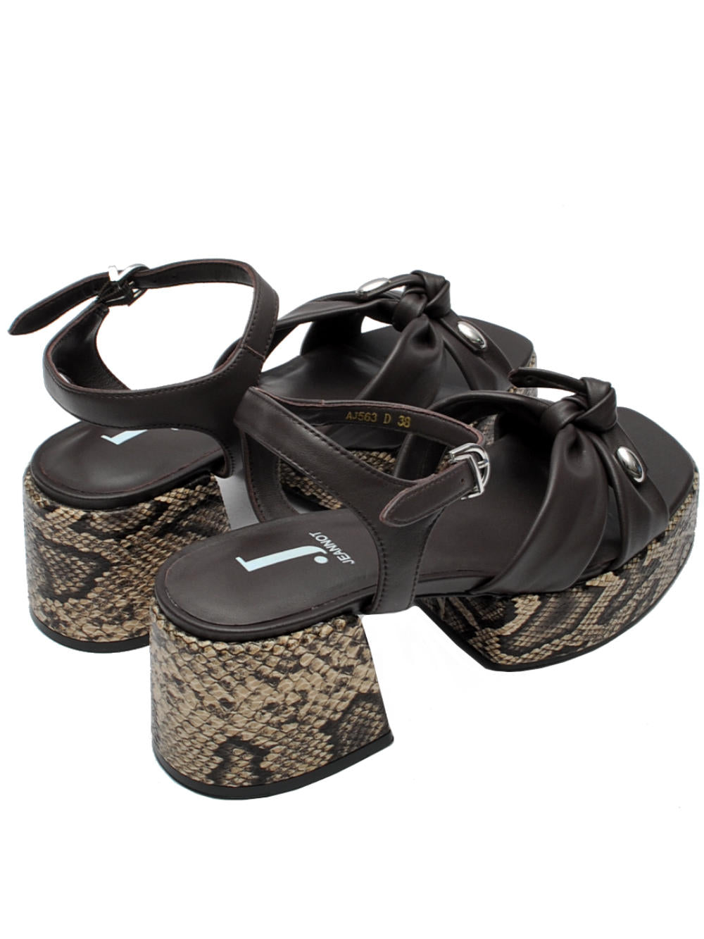 Sandalo Donna Jeannot AJ563D Nappa Testa di Moro pe26