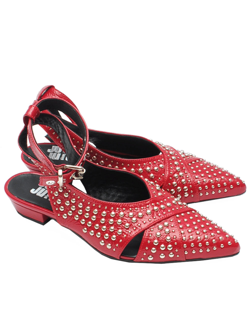 Slingback Donna Juice M809M8 Vernice Rossa Borchie Pe25- Calzature Nucca