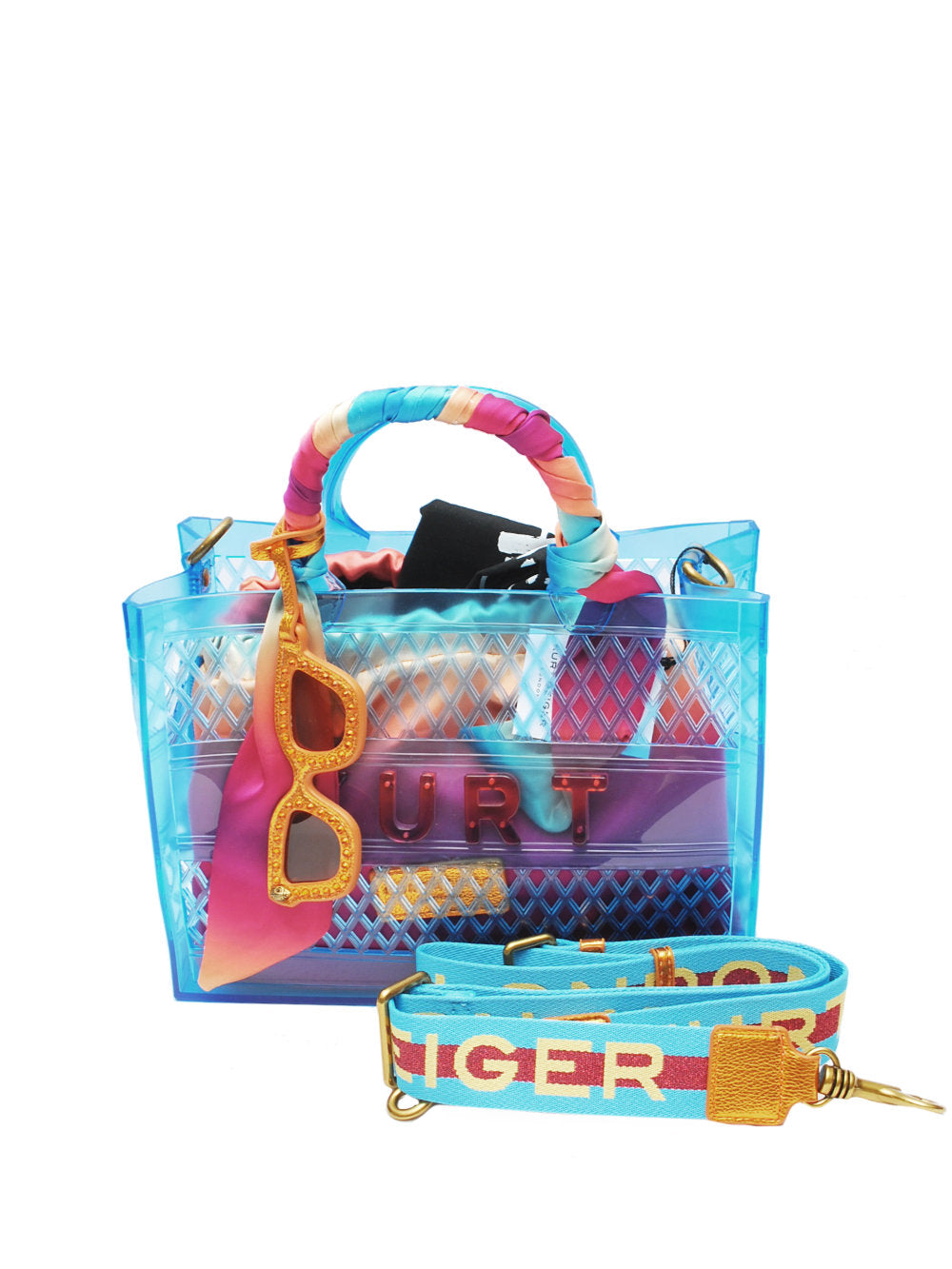 Kurt Geiger borsa Jelly SM Tote Bag 157 Vinile Blue Pe26