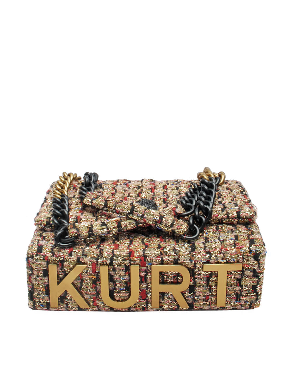 Borsa Donna Kurt Geiger Large Kensington Kurt - Gold Comb Ai25 - Calzature Nucca