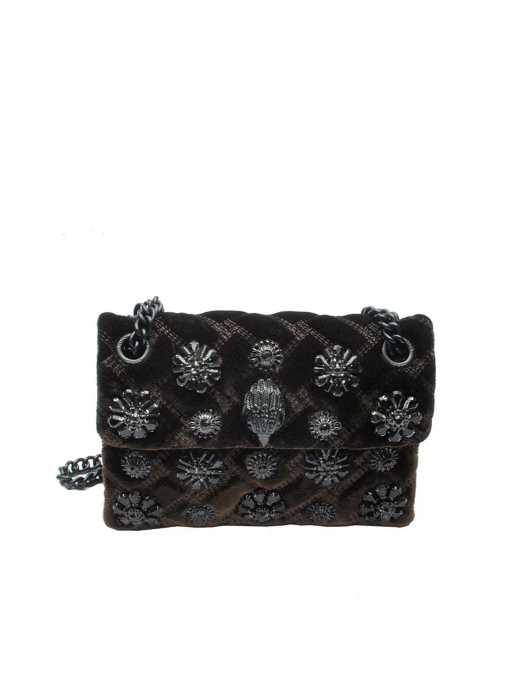 Borsa Donna Kurt Geiger Mini Kensington - Velvet Dark Brown Ai25 - Calzature Nucca