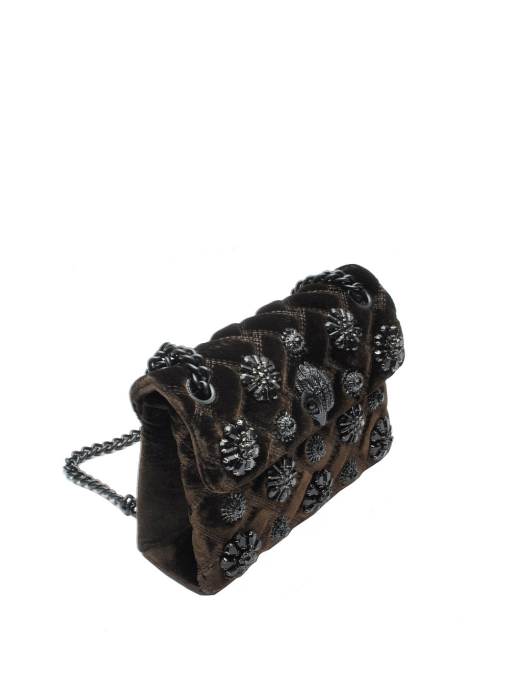 Borsa Donna Kurt Geiger Mini Kensington - Velvet Dark Brown Ai25 - Calzature Nucca